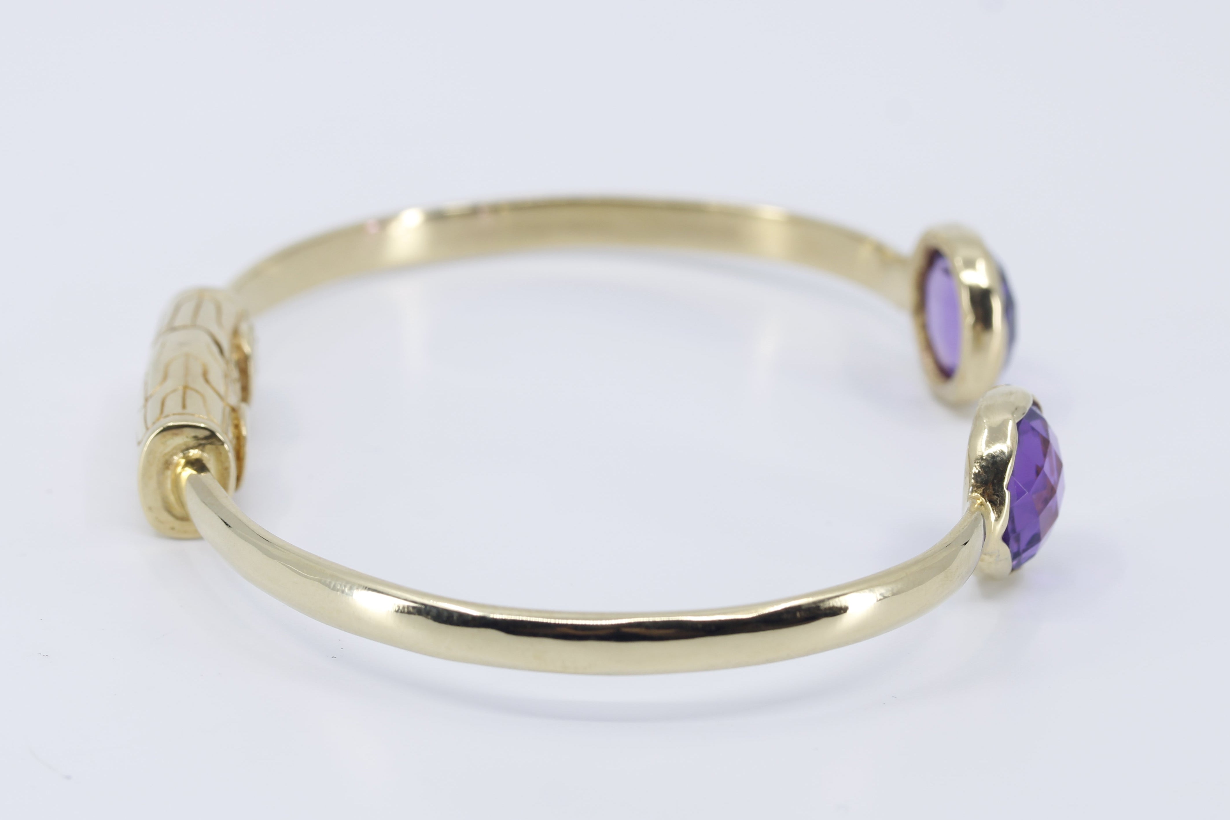 ETHERNA 18K Gold Vermeil Open Cuff Bracelet with Amethyst