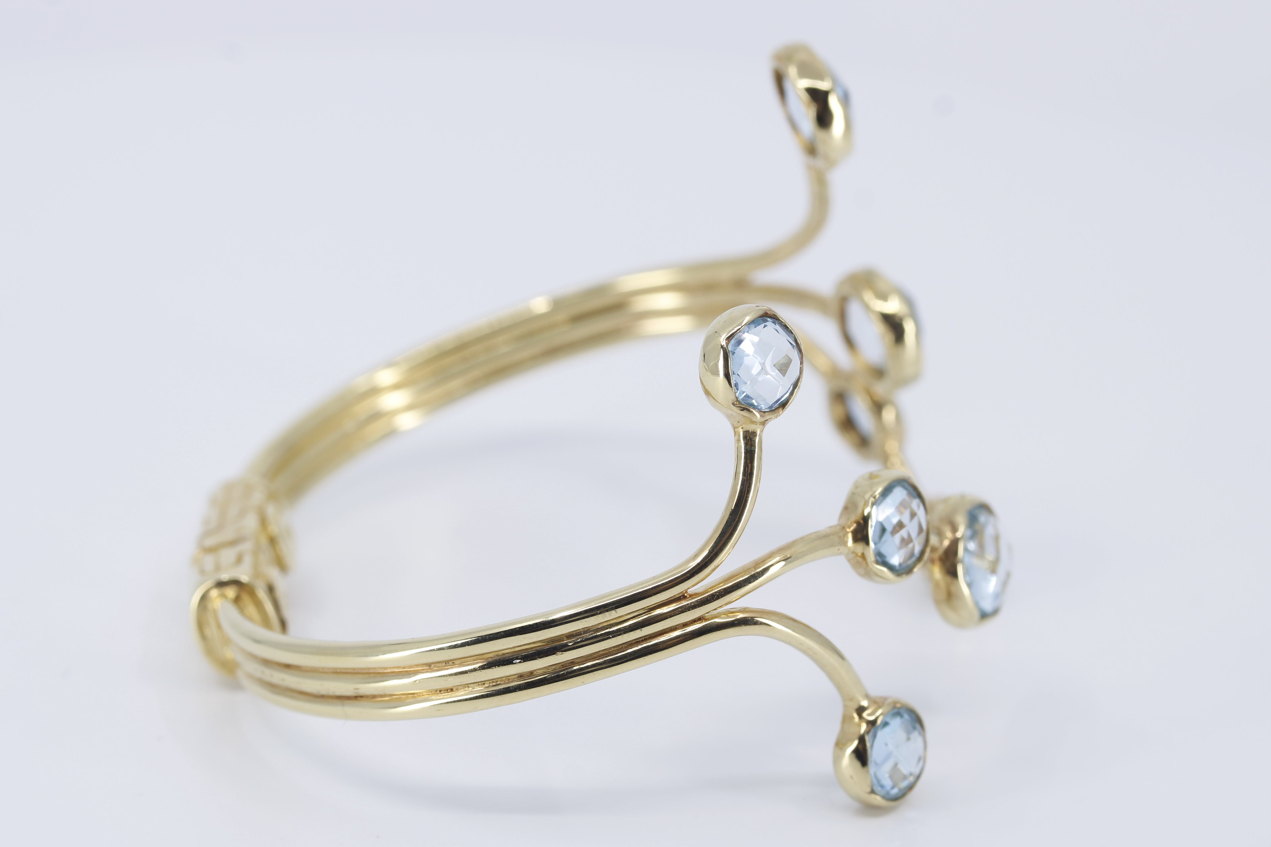 ETHERNA 18K Gold Vermeil Blue Topaz Brunch Cuff Bracelet