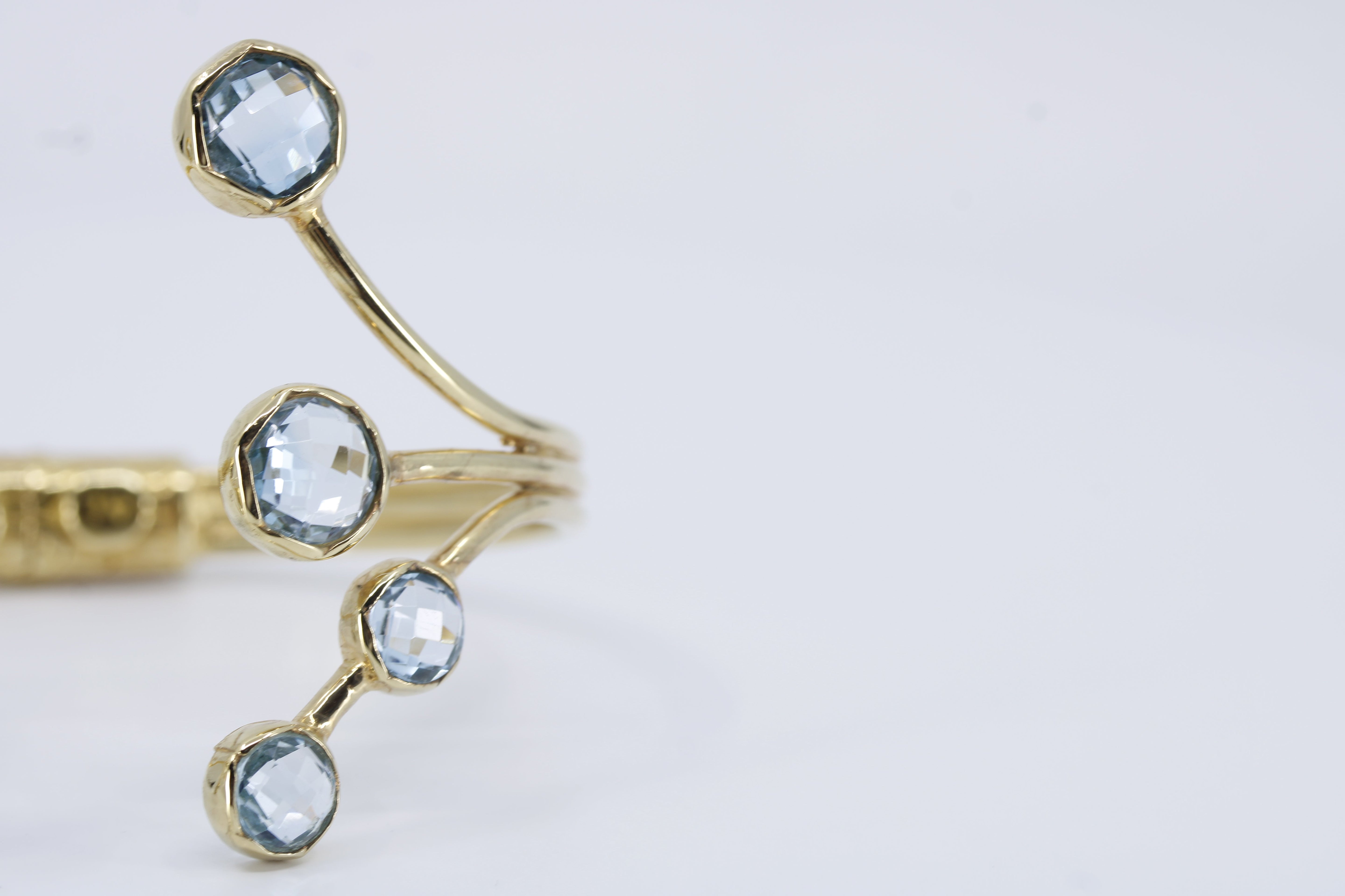 ETHERNA 18K Gold Vermeil Blue Topaz Brunch Cuff Bracelet