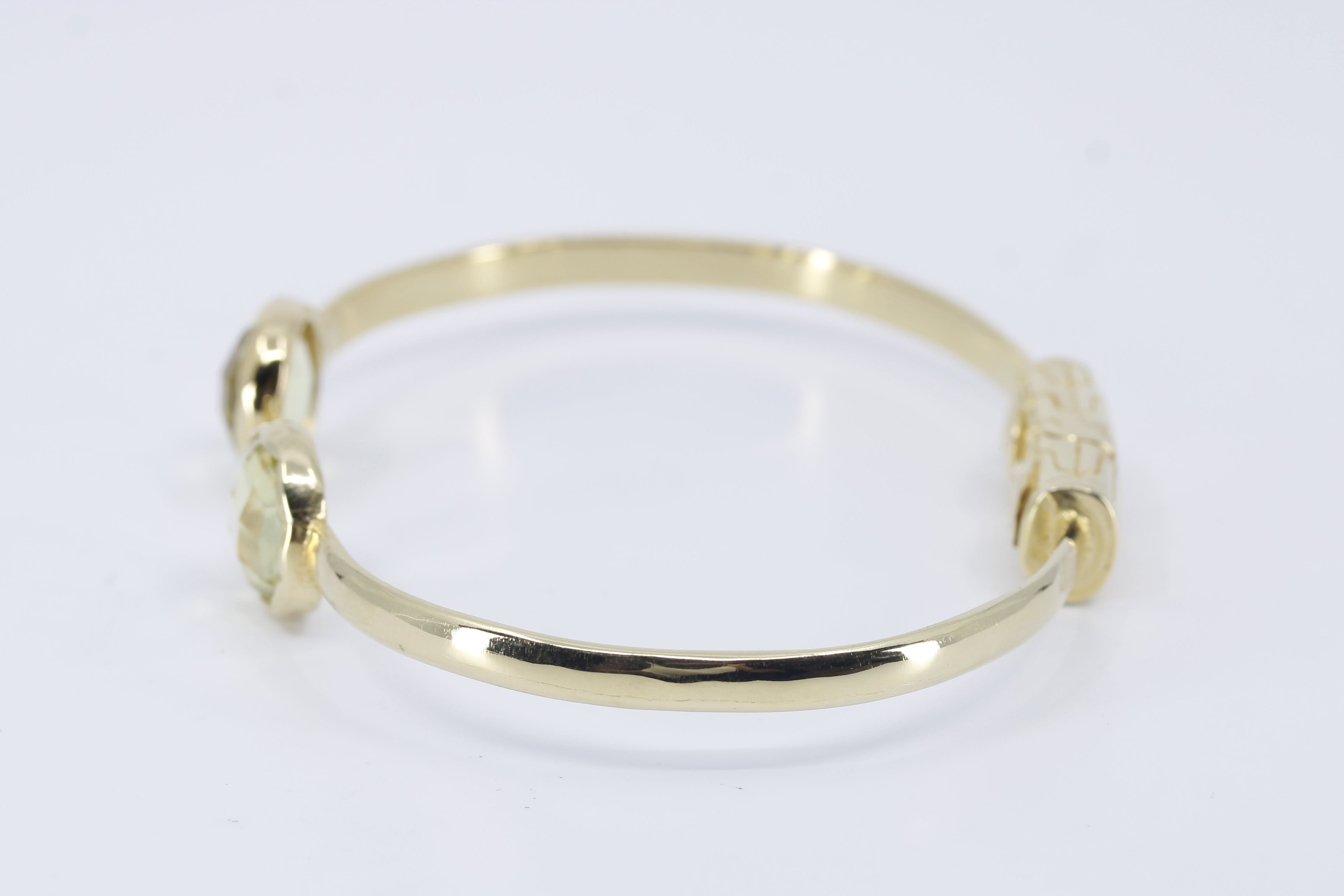 ETHERNA 18K Gold Vermeil Open Cuff Bracelet with Lemon Quartz