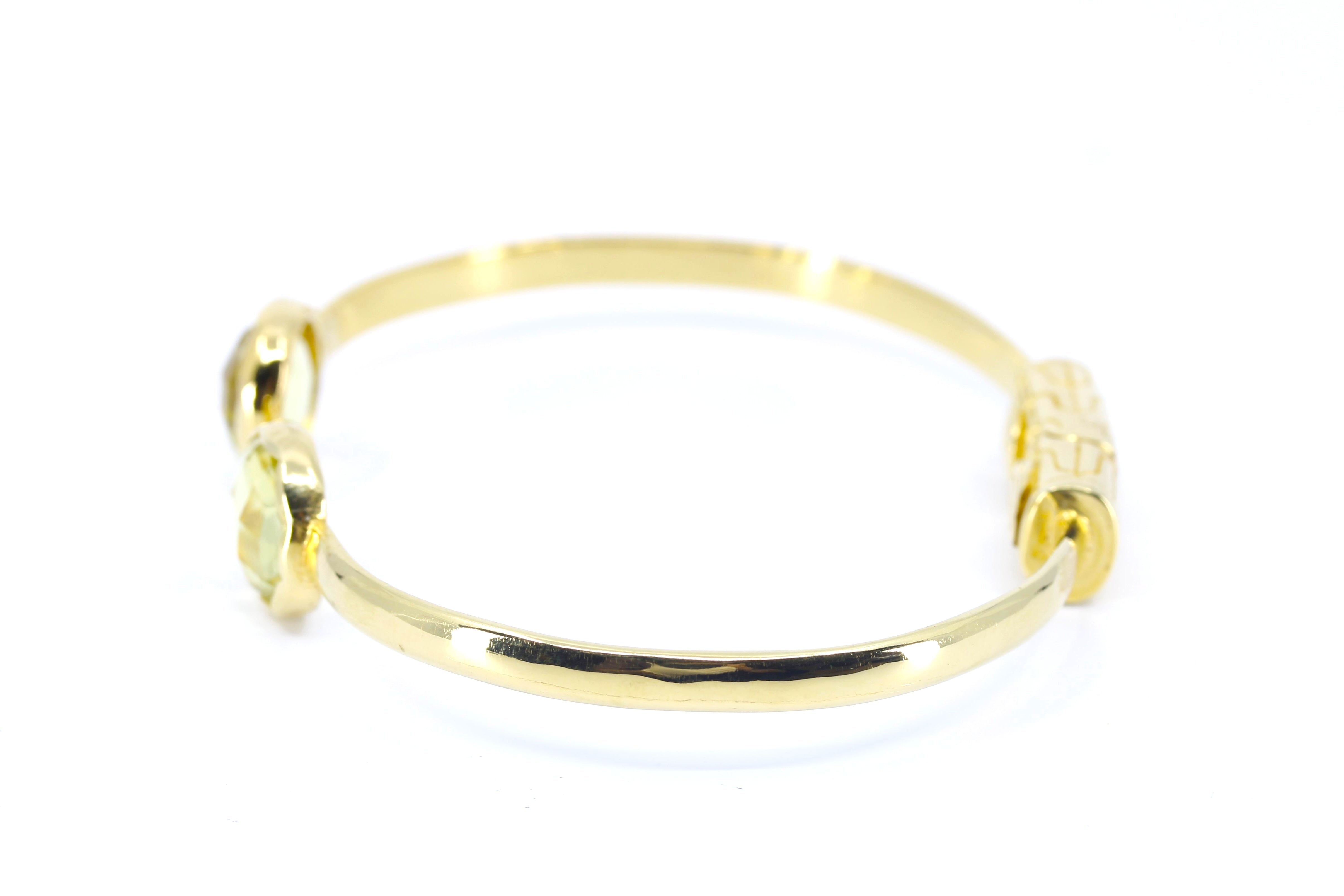 ETHERNA 18K Gold Vermeil Open Cuff Bracelet with Lemon Quartz