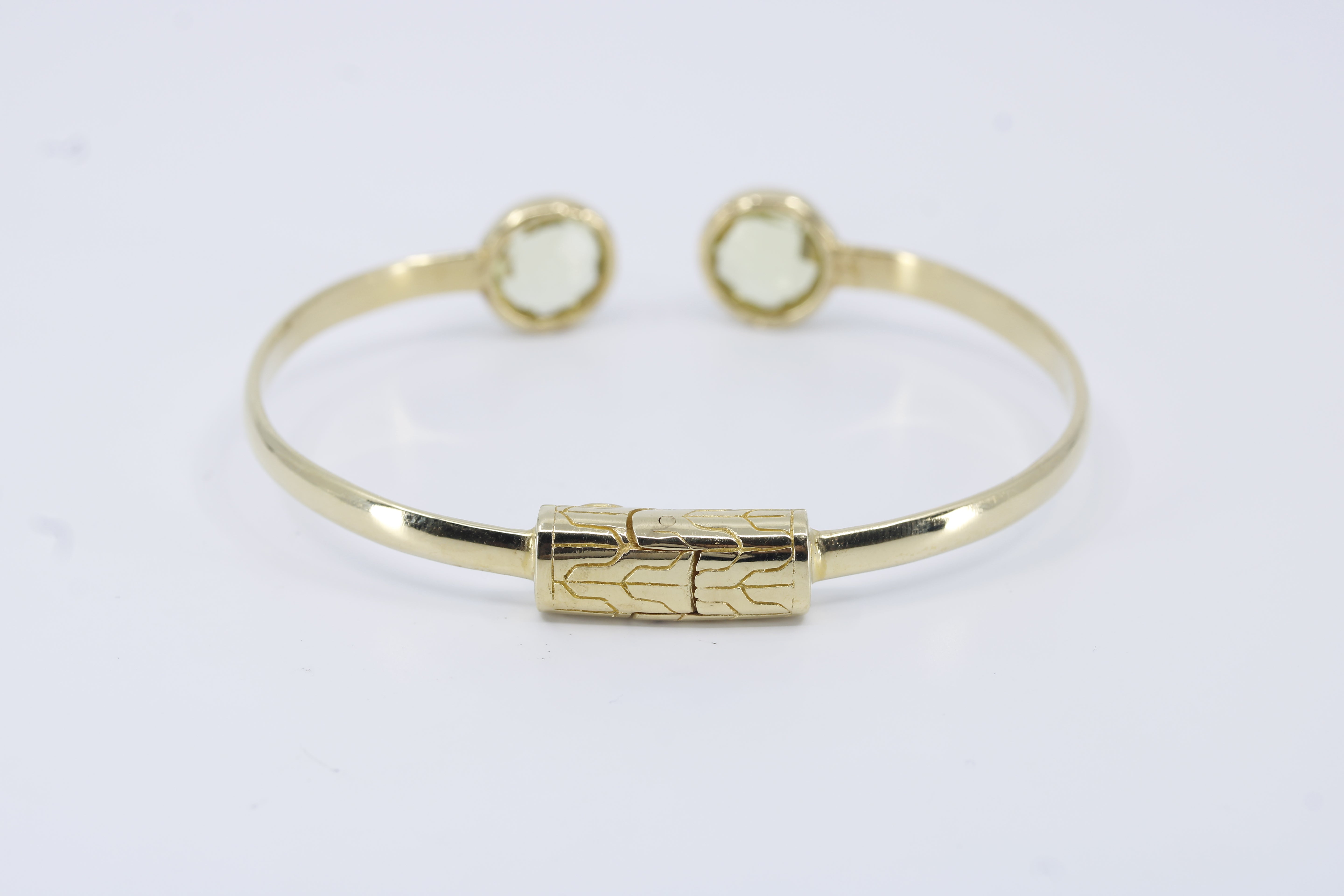 Il Gattopardo 18K Gold Vermeil Open Cuff Bracelet with Lemon Quartz