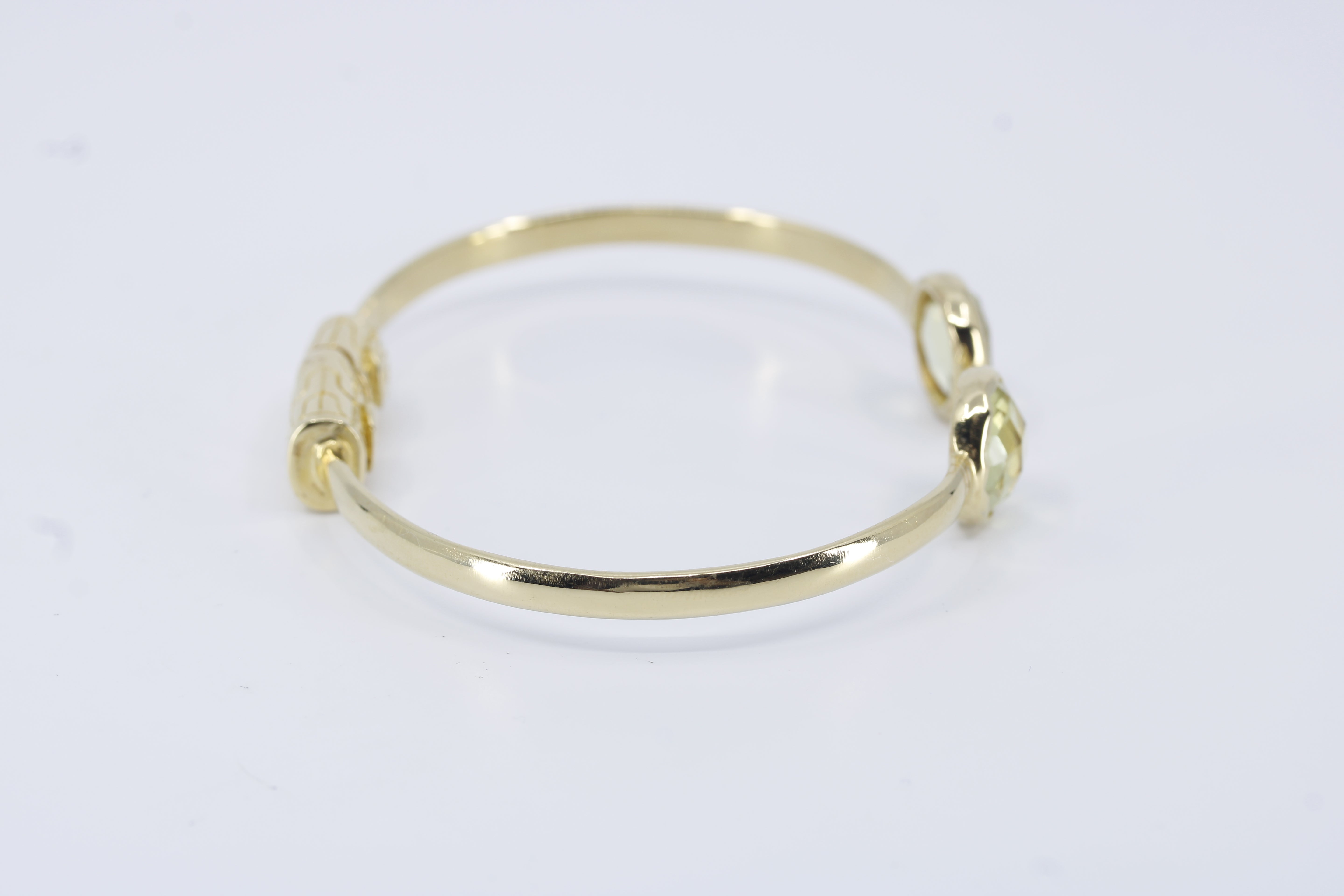 Il Gattopardo 18K Gold Vermeil Open Cuff Bracelet with Lemon Quartz