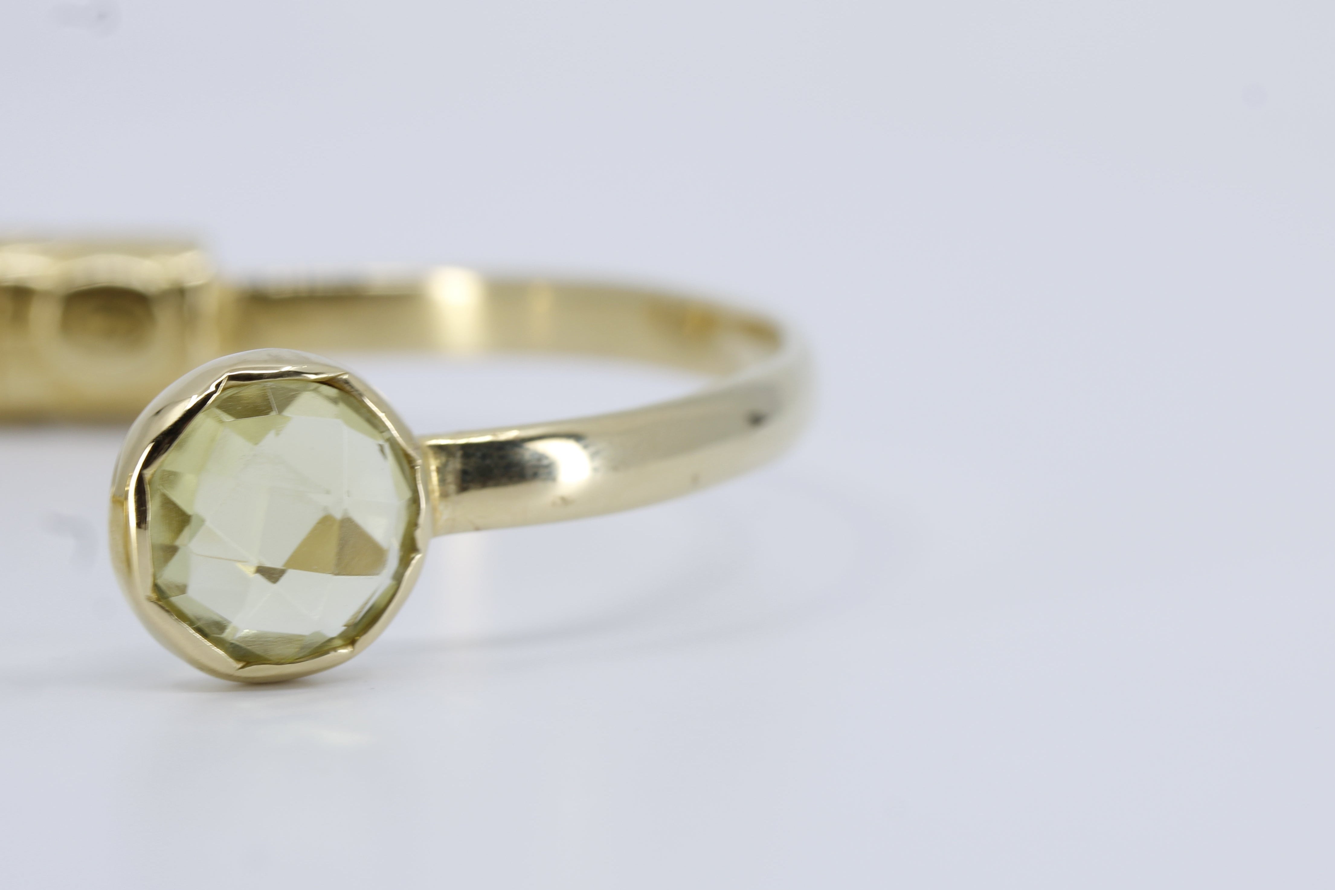 ETHERNA 18K Gold Vermeil Open Cuff Bracelet with Lemon Quartz