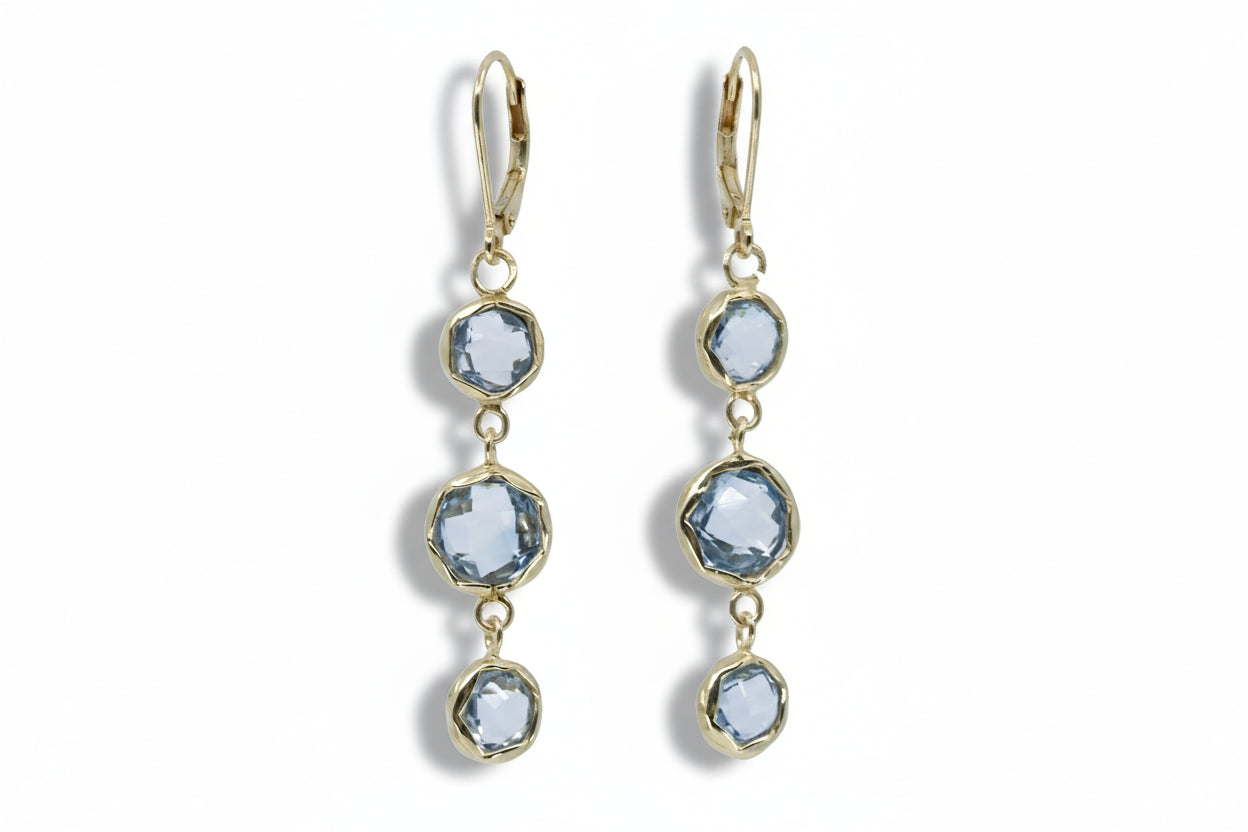 ETHERNA 18K Gold Vermeil Multi Stone Drop Earring with Blue Topaz
