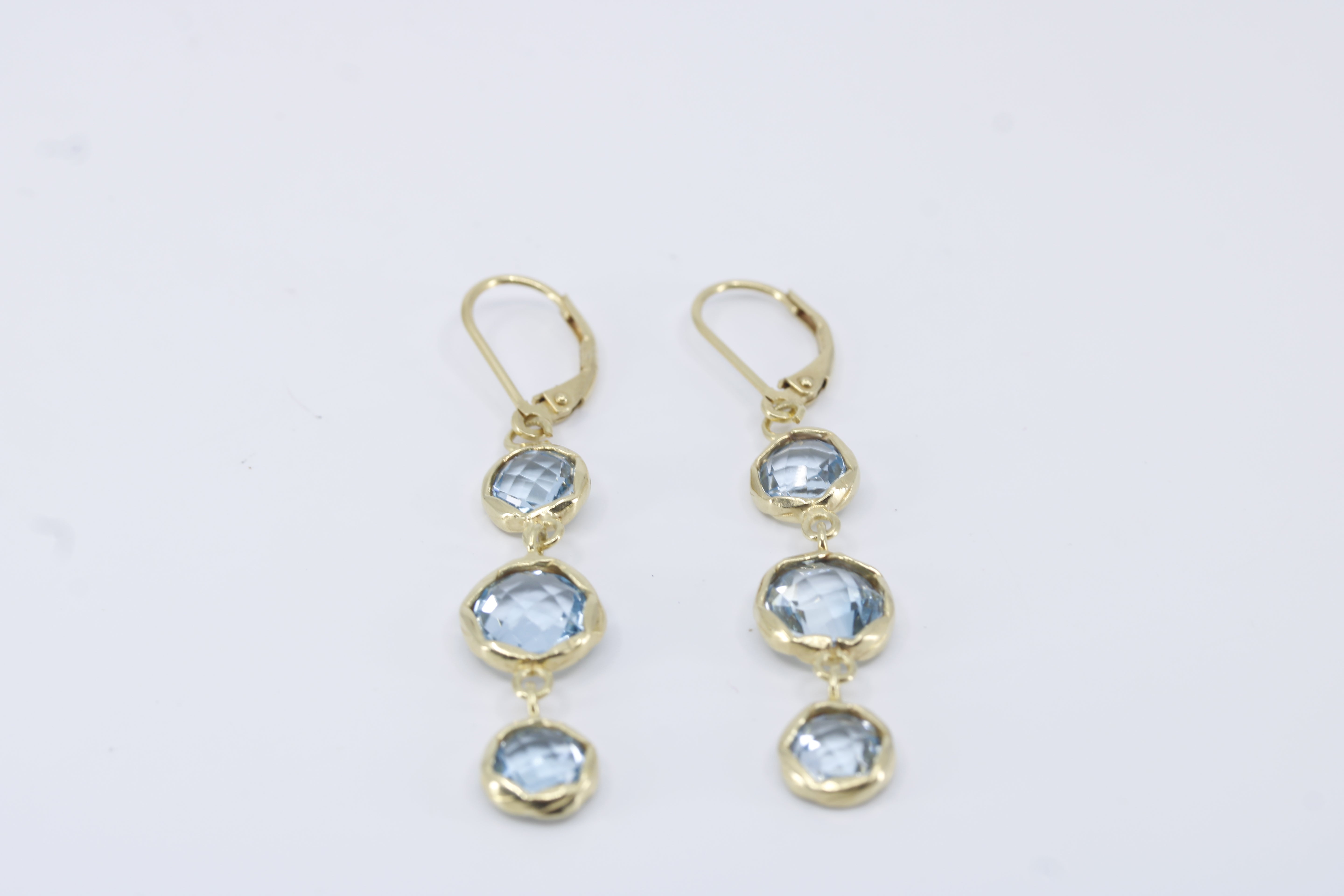 Il Gattopardo 18K Gold Vermeil Multi Stone Drop Earring with Blue Topaz