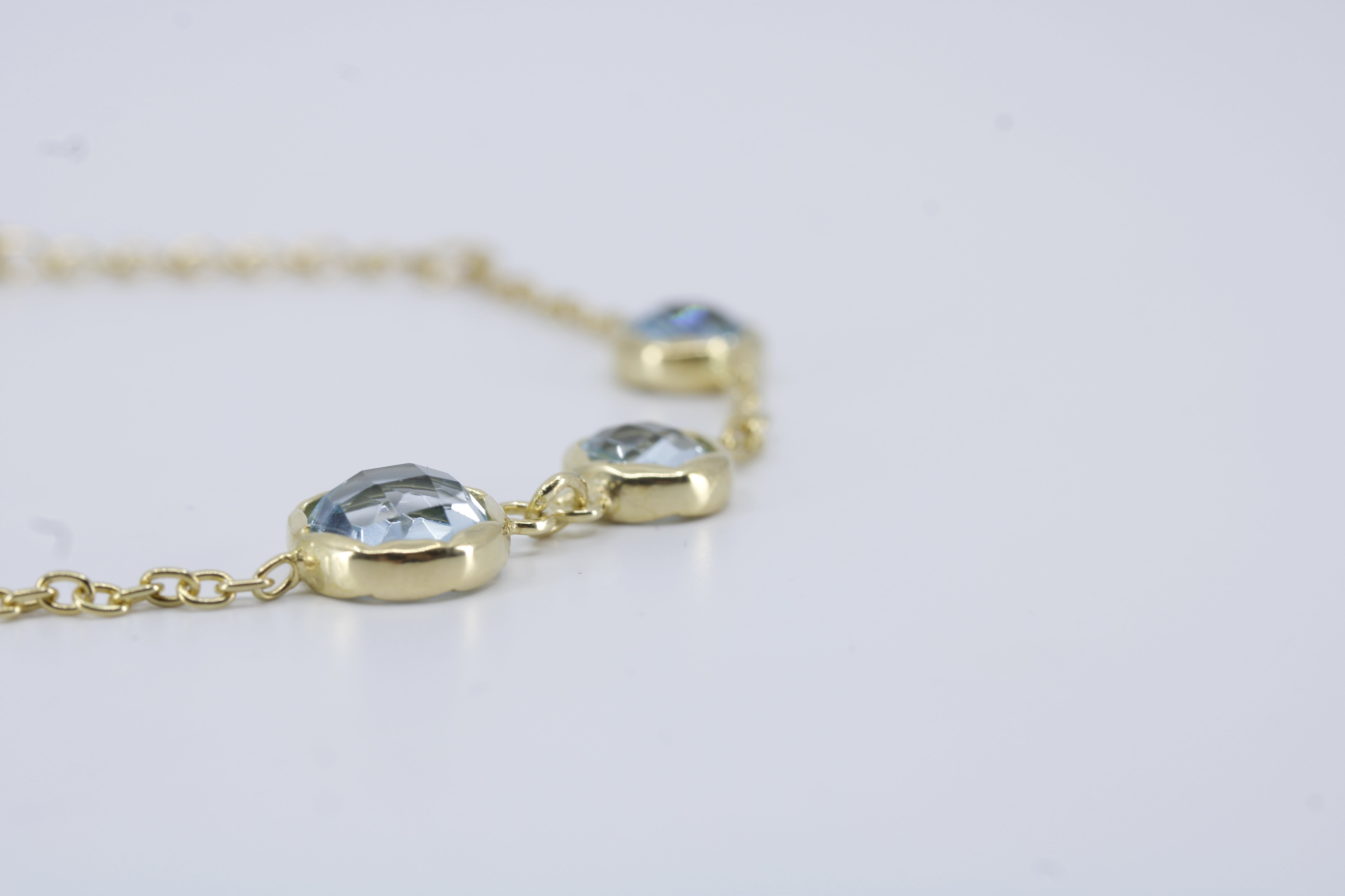 Il Gattopardo 18K Gold Vermeil Bold Station Bracelet with Blue Topaz
