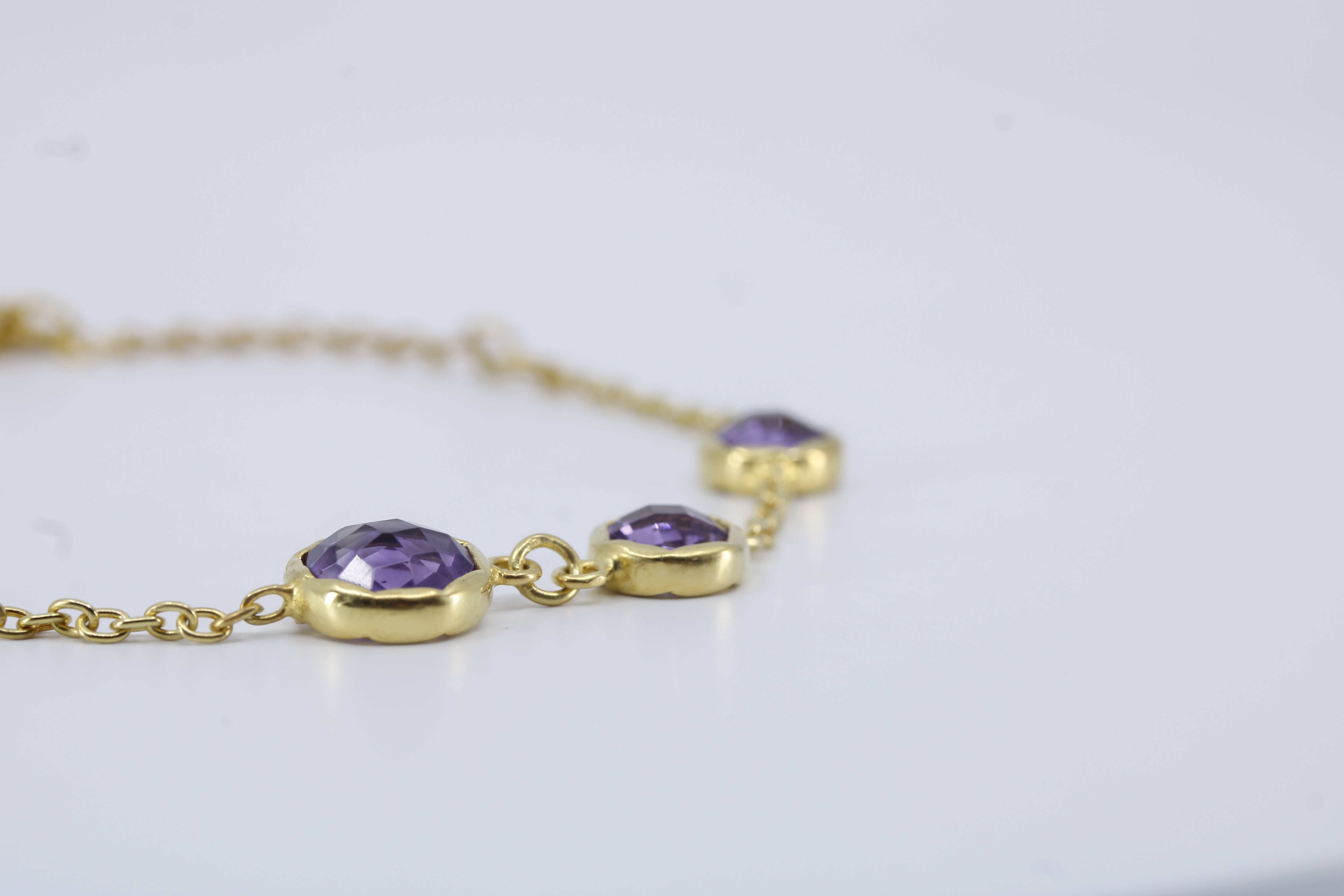 Il Gattopardo 18K Gold Vermeil Bold Station Bracelet with Amethyst
