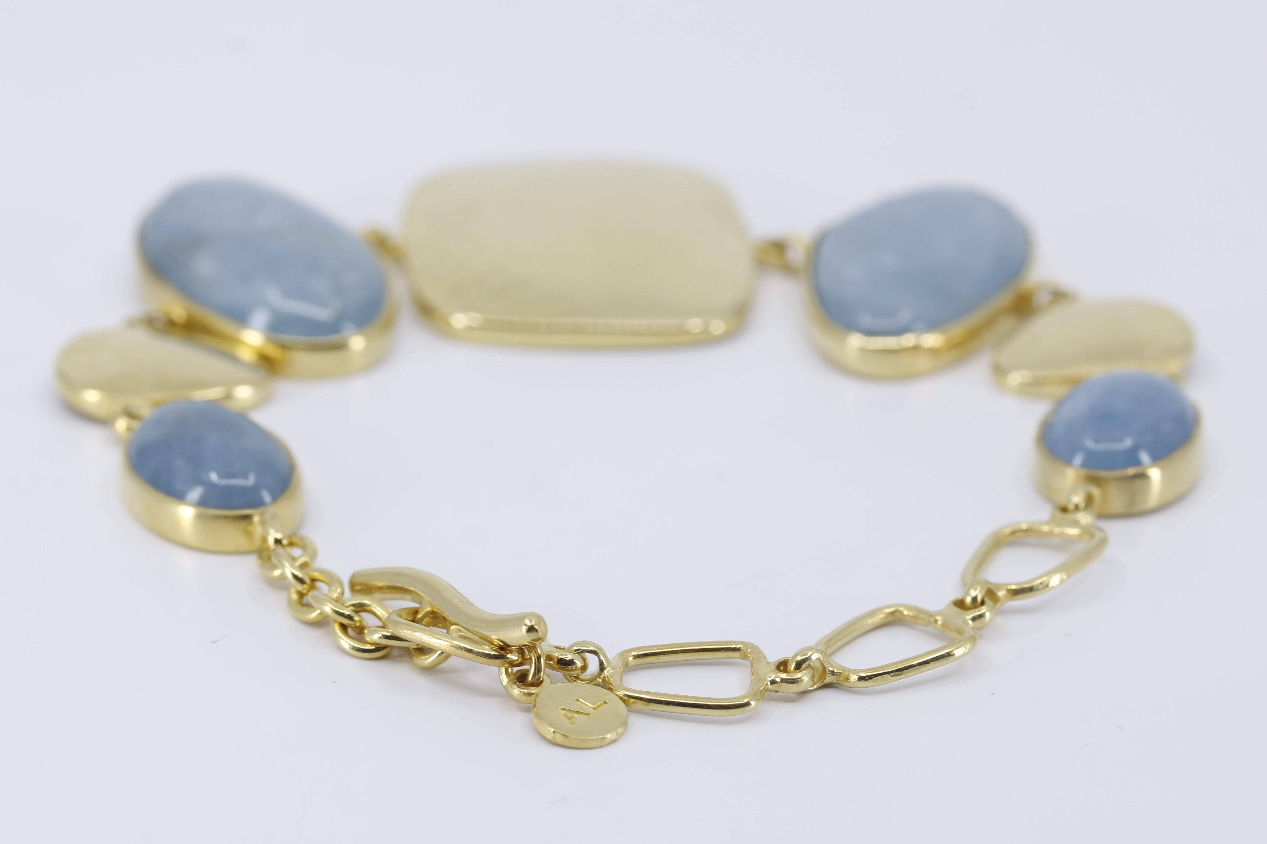 DUNE 18K Gold Vermeil Statement Link Bracelet with Beryl