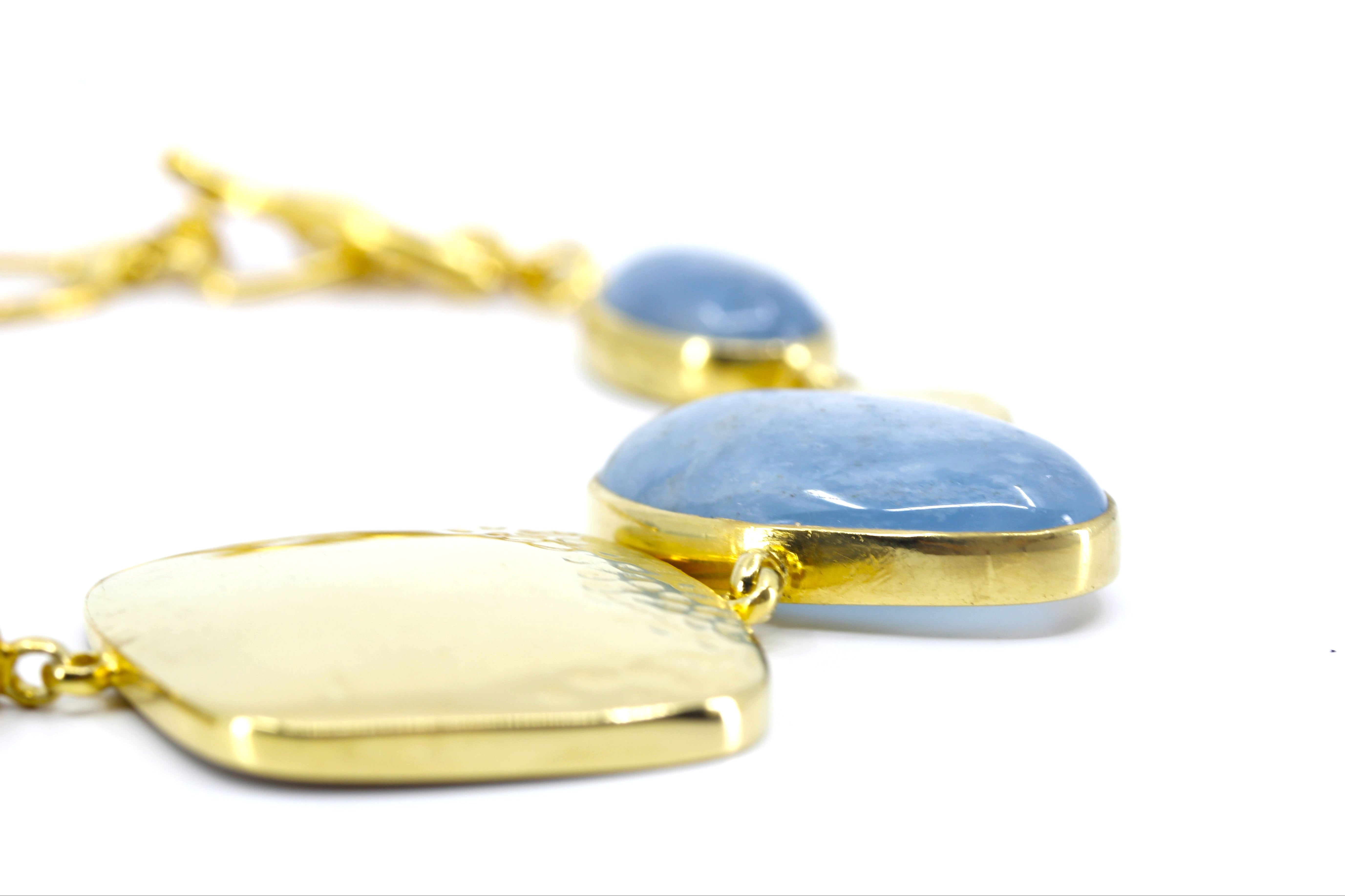 DUNE 18K Gold Vermeil Statement Link Bracelet with Beryl