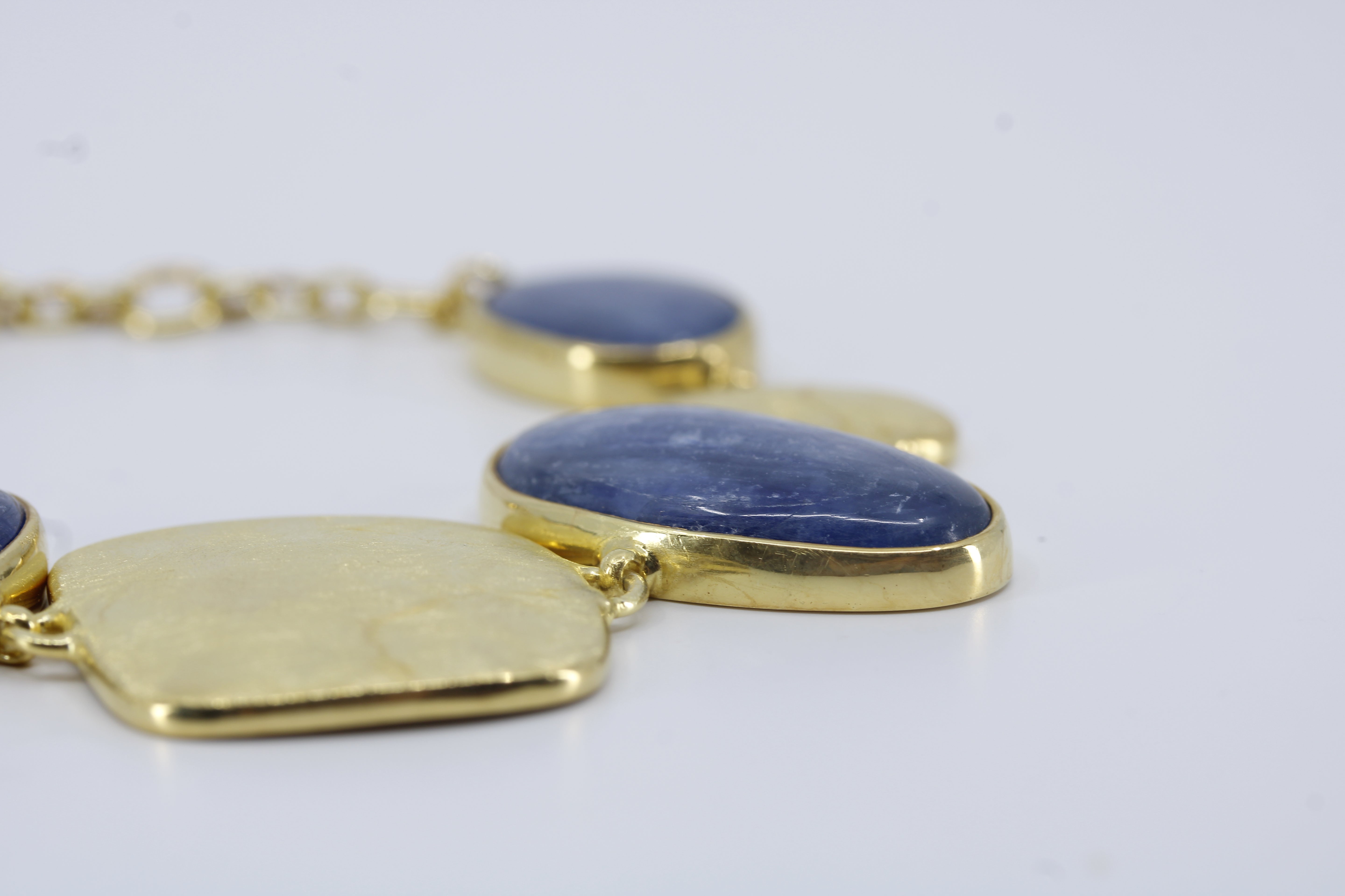 Dune 18K Gold Vermeil Statement Link Bracelet with Kyanite