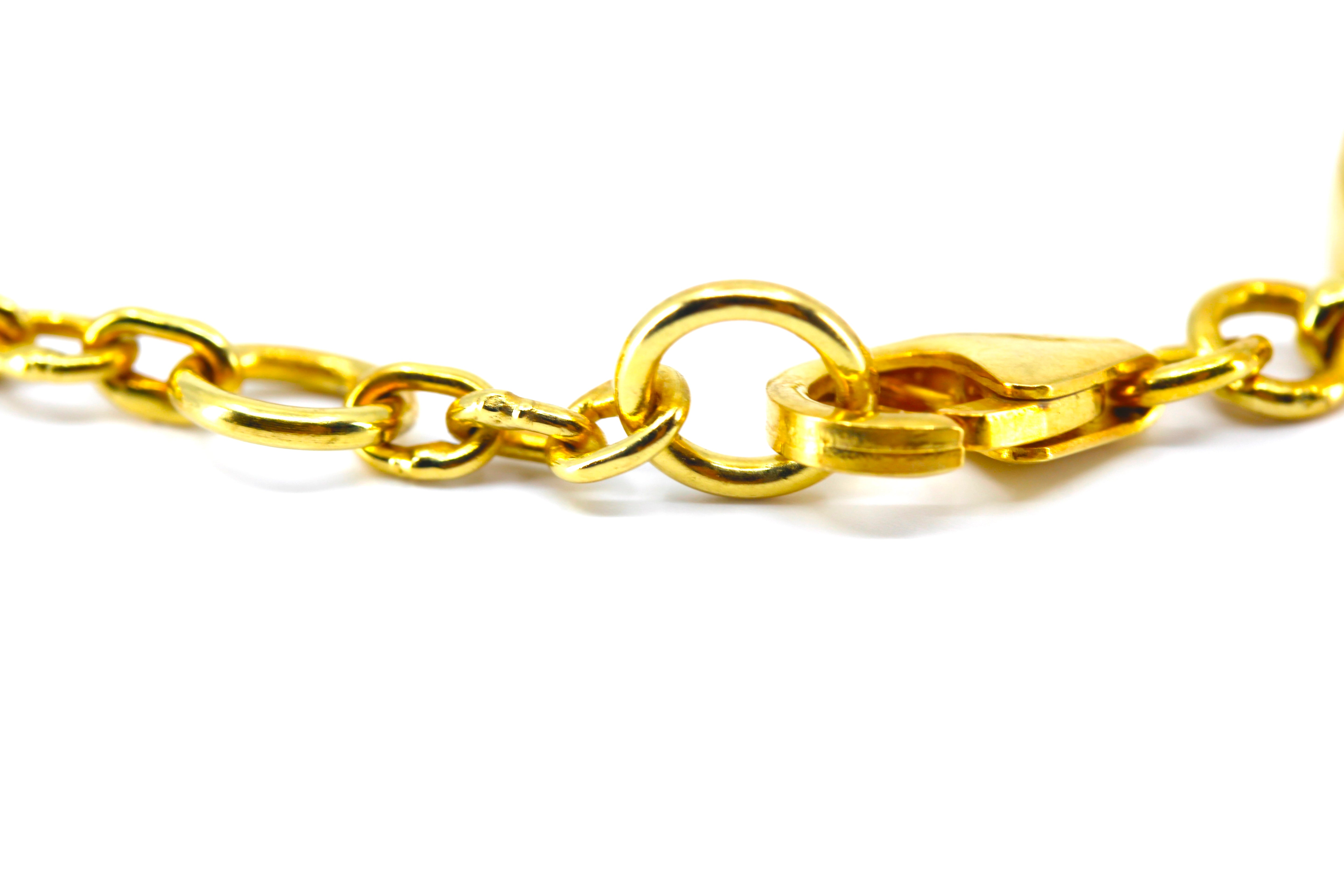 DUNE 18K Gold Vermeil Statement Link Bracelet with Kyanite