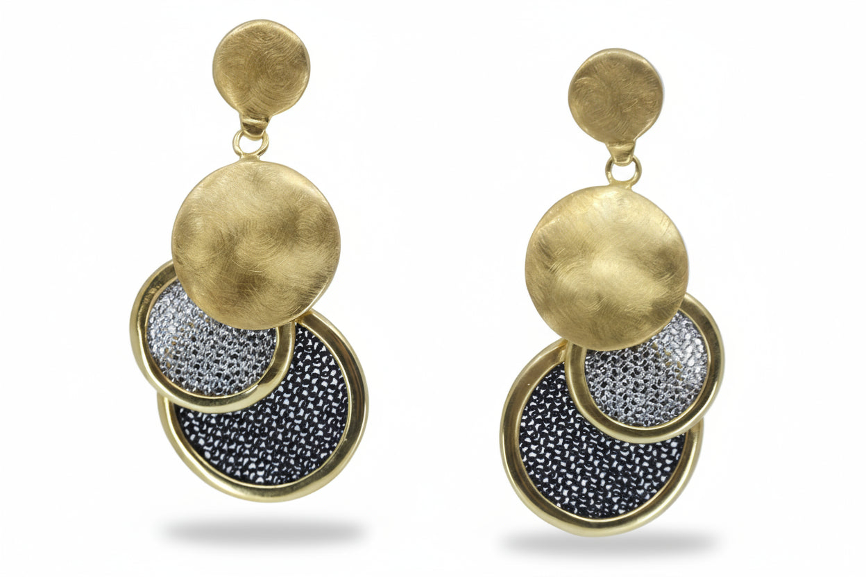 AIMA 18K Gold Vermeil Multi Disc Earring
