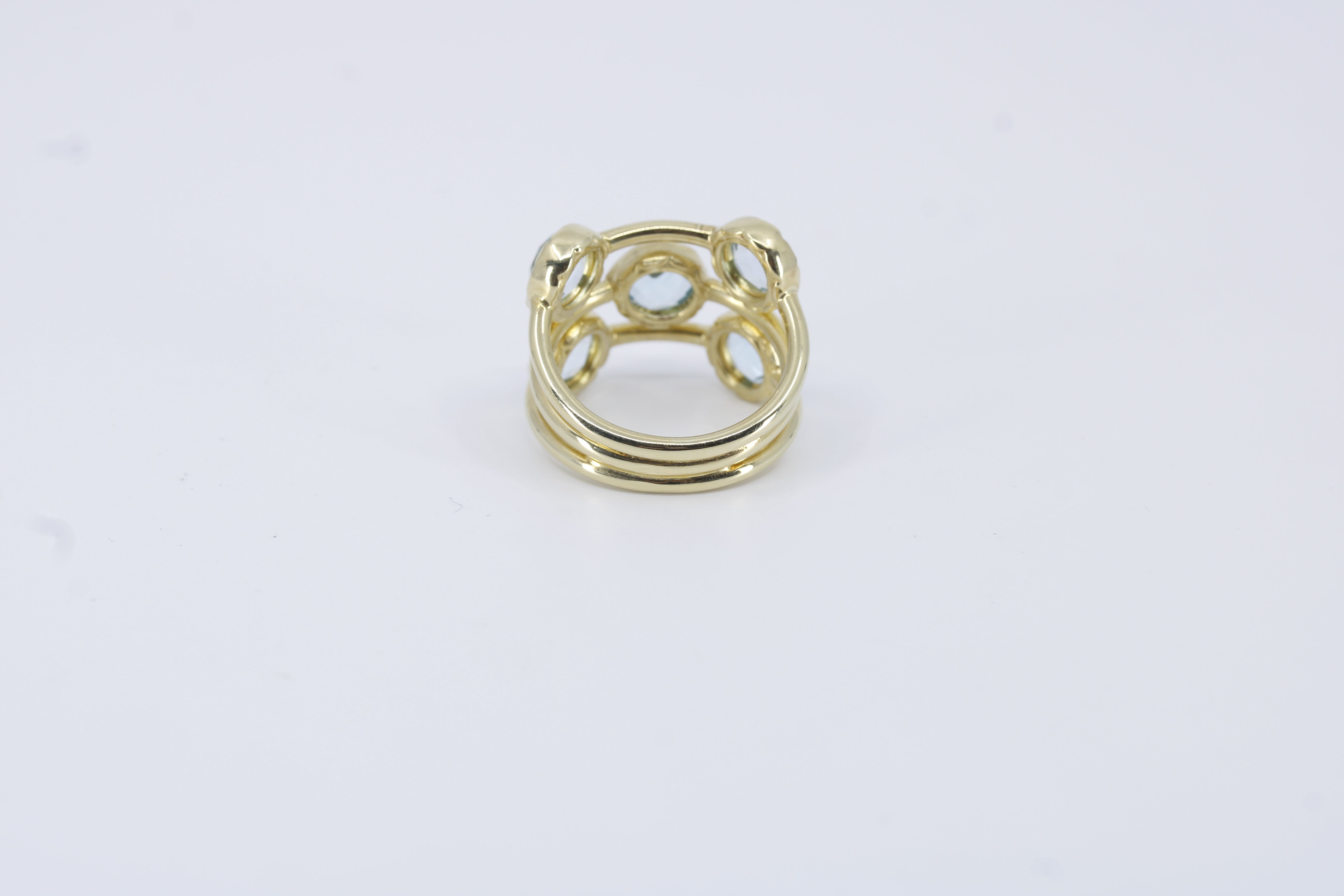 Il Gattopardo 18K Gold Vermeil Multi Stone Band Ring with Blue Topaz
