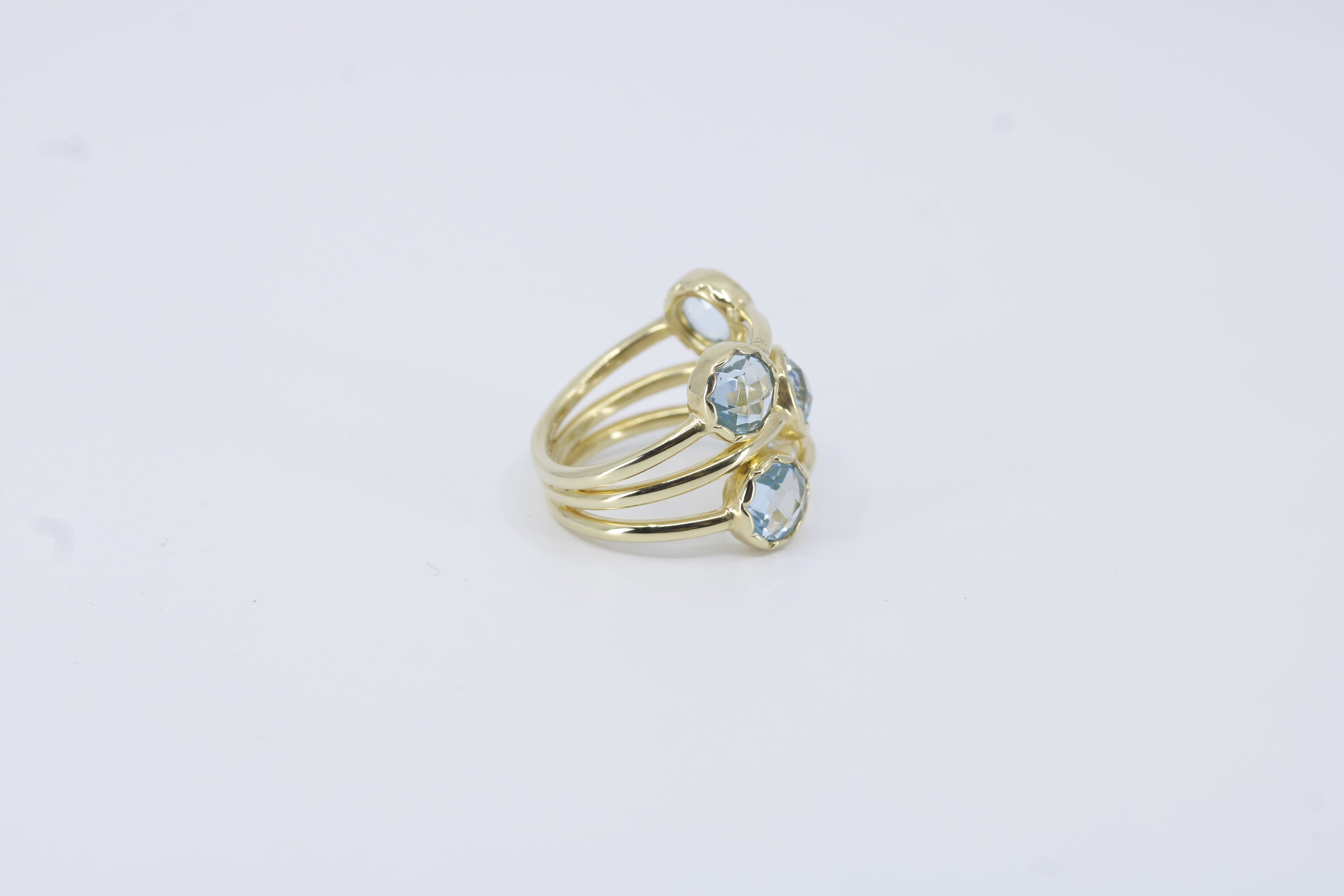 Il Gattopardo 18K Gold Vermeil Multi Stone Band Ring with Blue Topaz