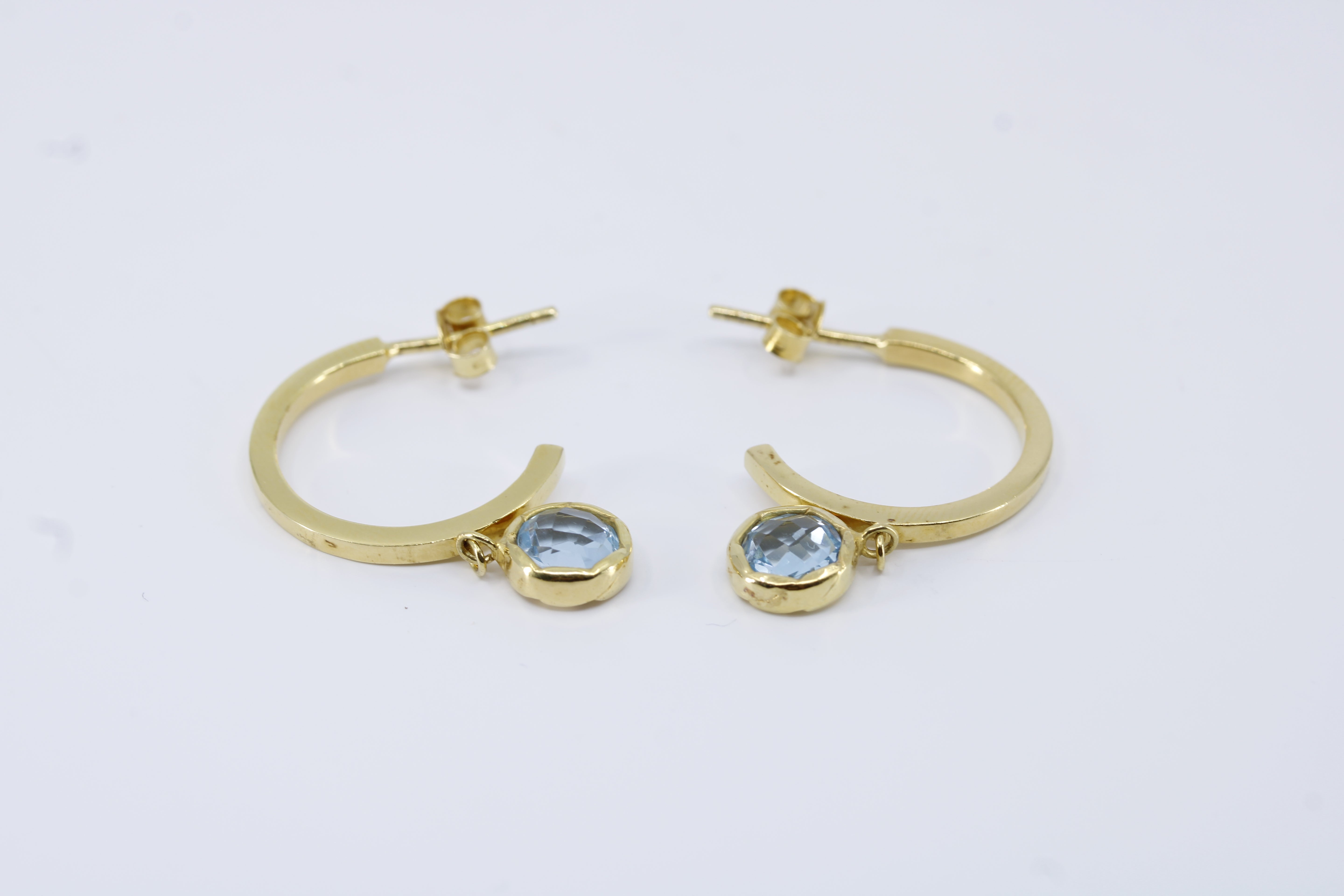 Luce 18K Gold Vermeil Charm Hoop with Blue Topaz