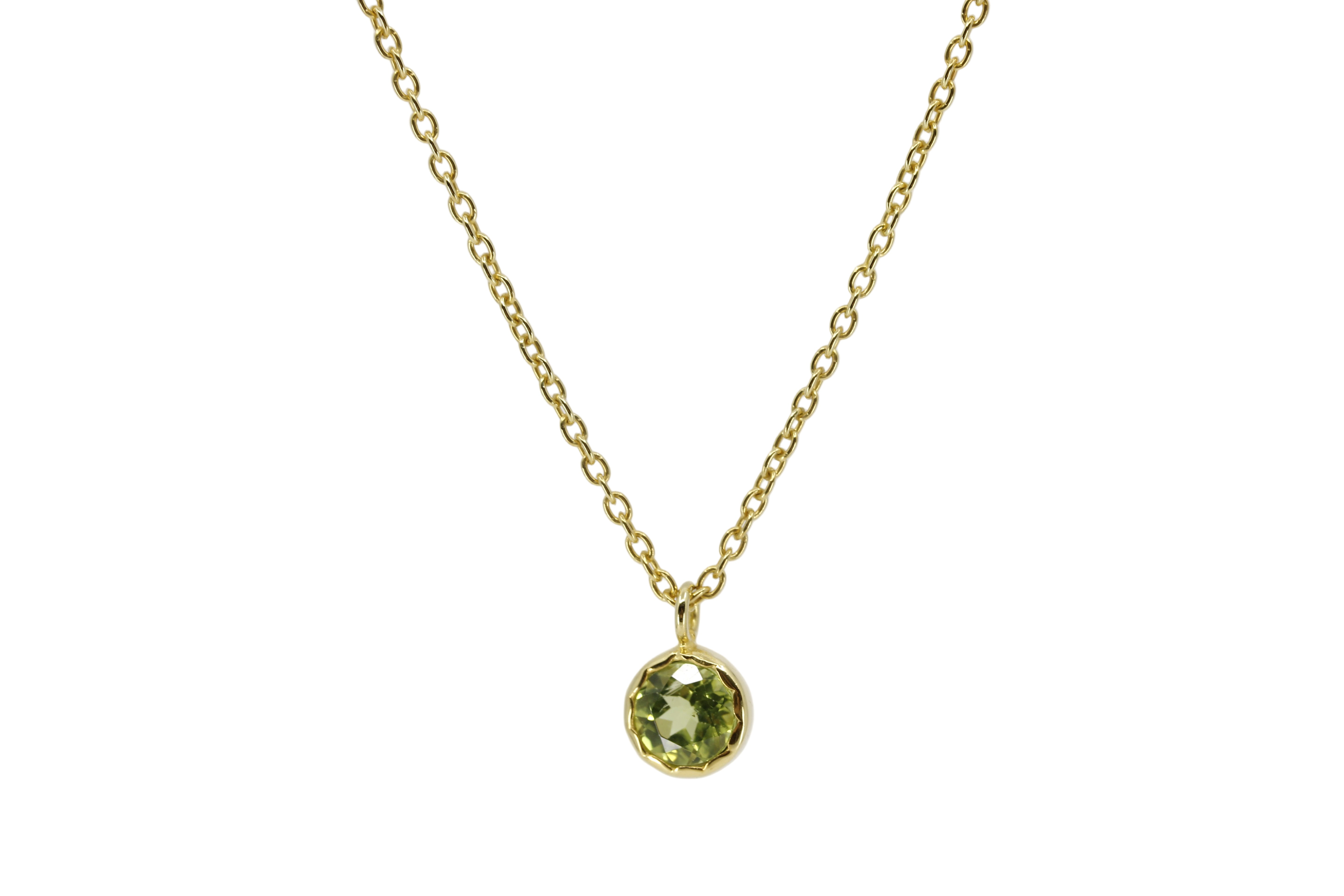 AURORA Bezel Pendant Necklace with Peridot