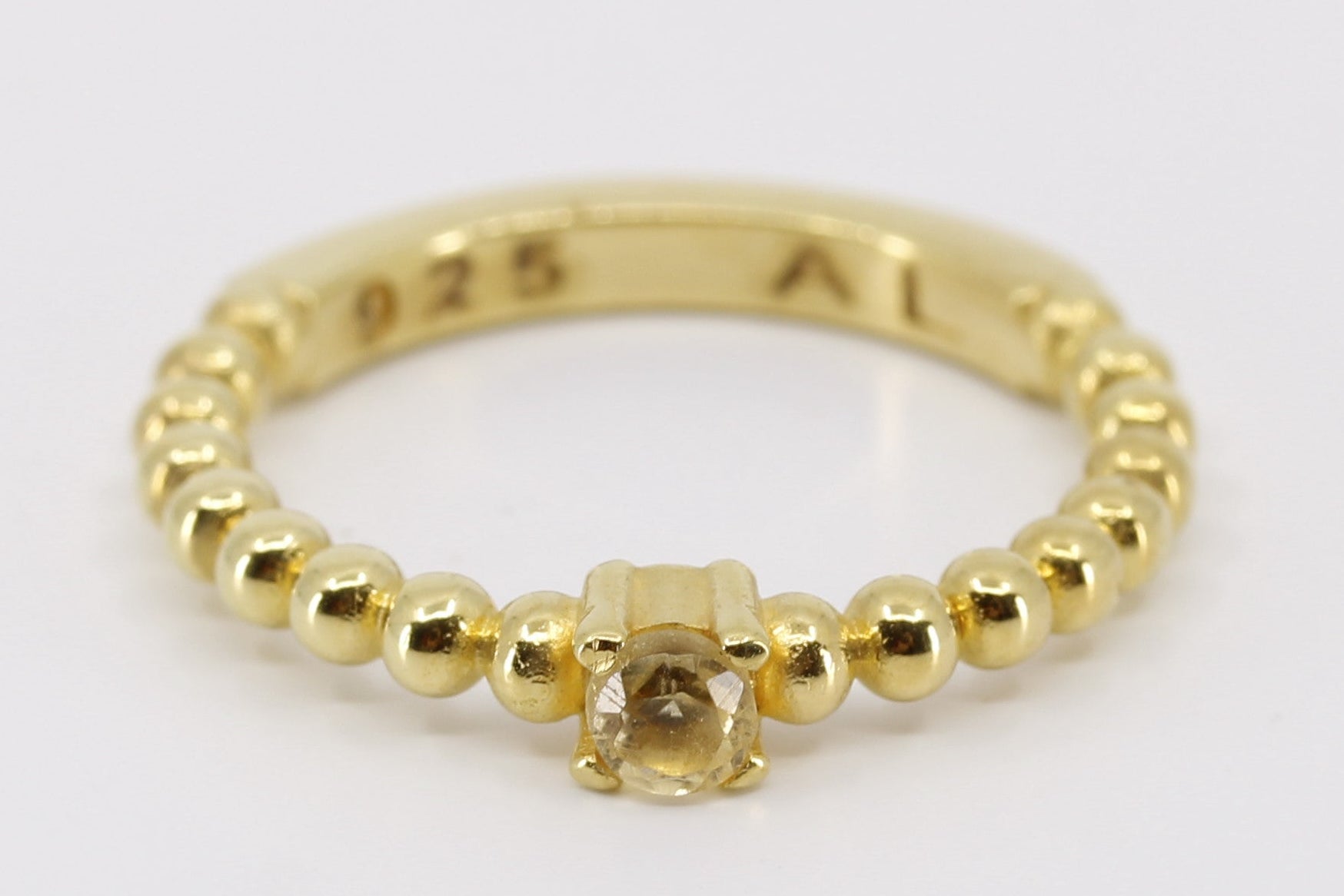 ASCENT Beaded Gemstone Band Ring with Citrine