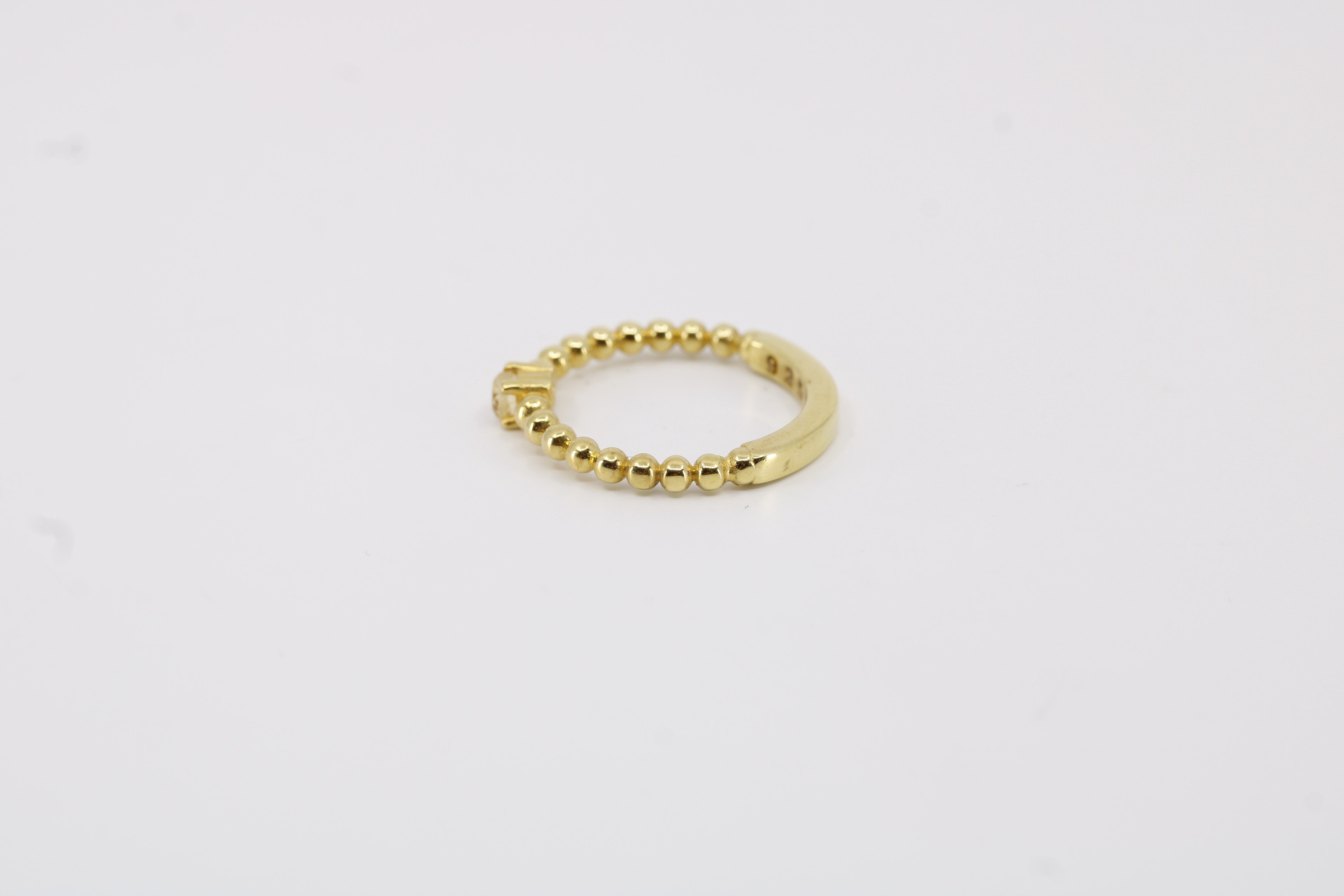 Linea Beaded Gemstone Band Ring with Citrine