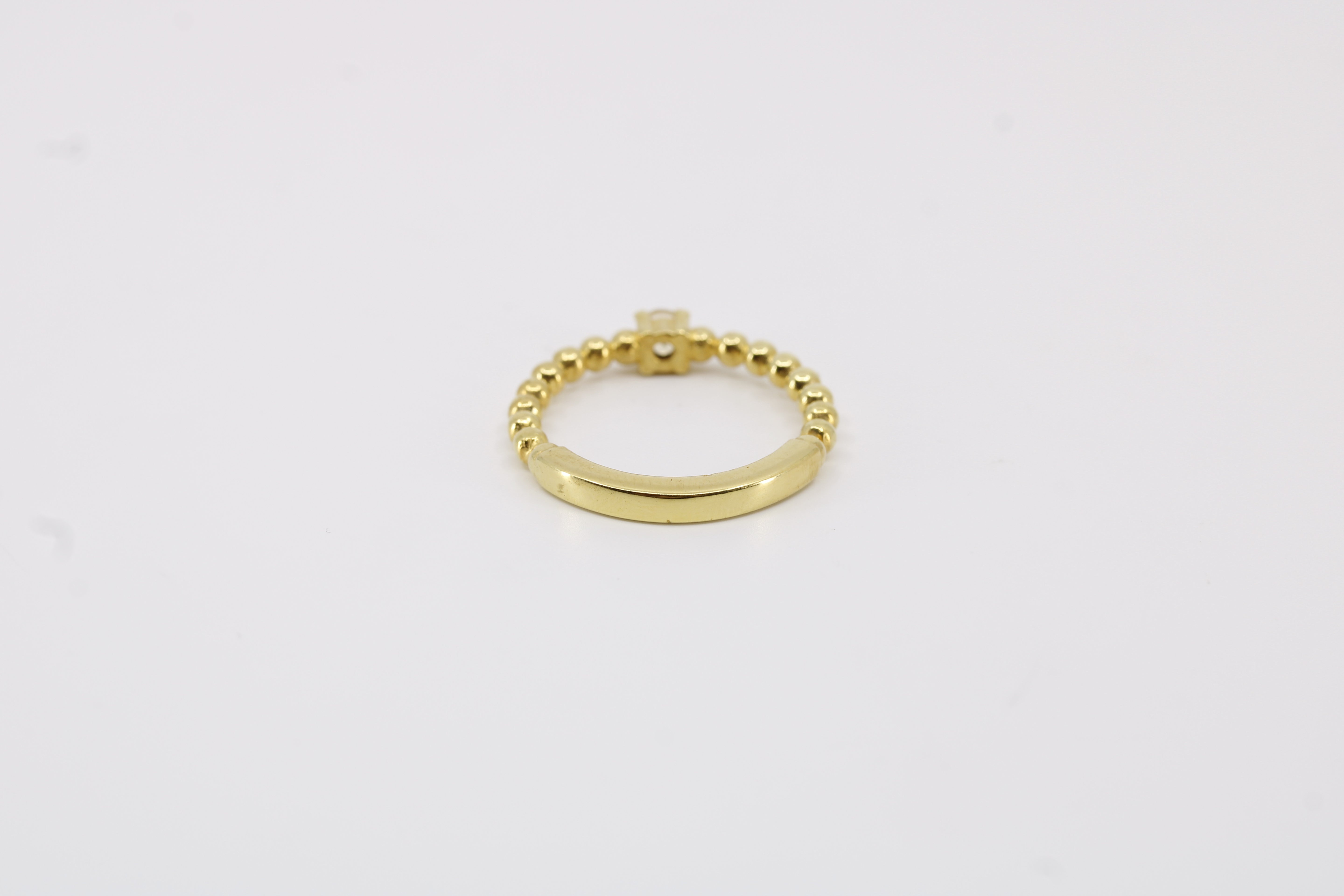 Linea Beaded Gemstone Band Ring with Citrine