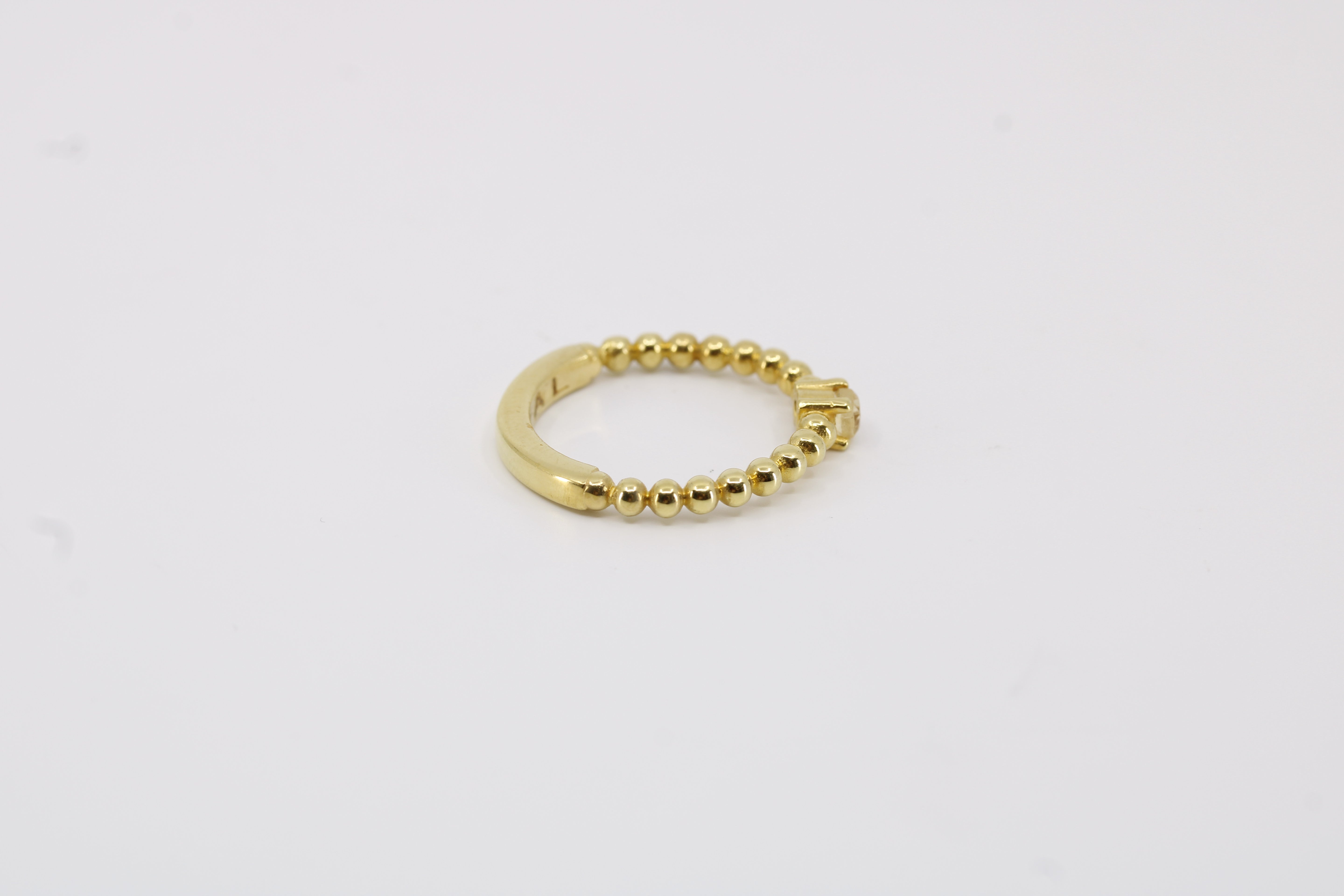 Linea Beaded Gemstone Band Ring with Citrine