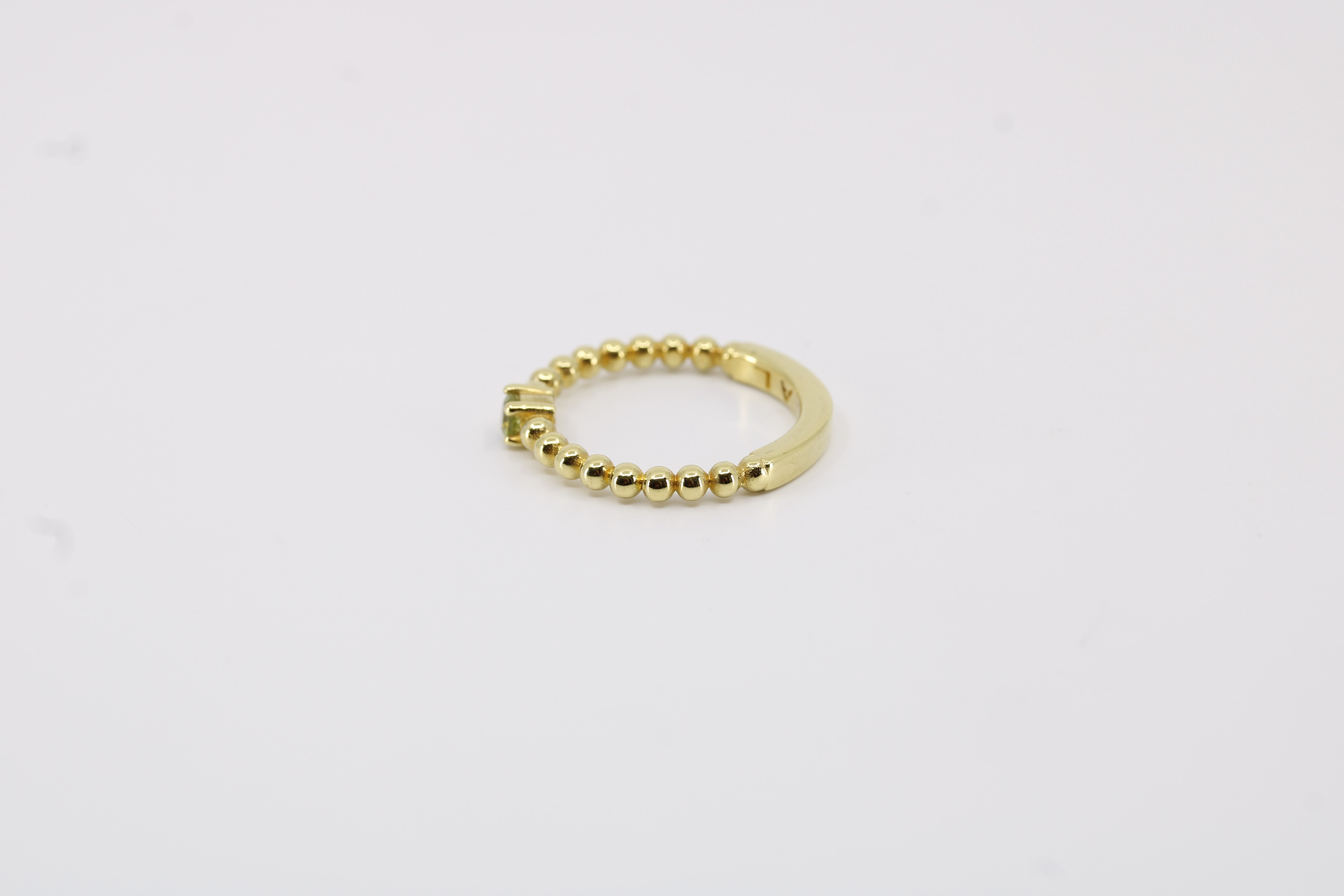 Linea Beaded Gemstone Band Ring with Peridot