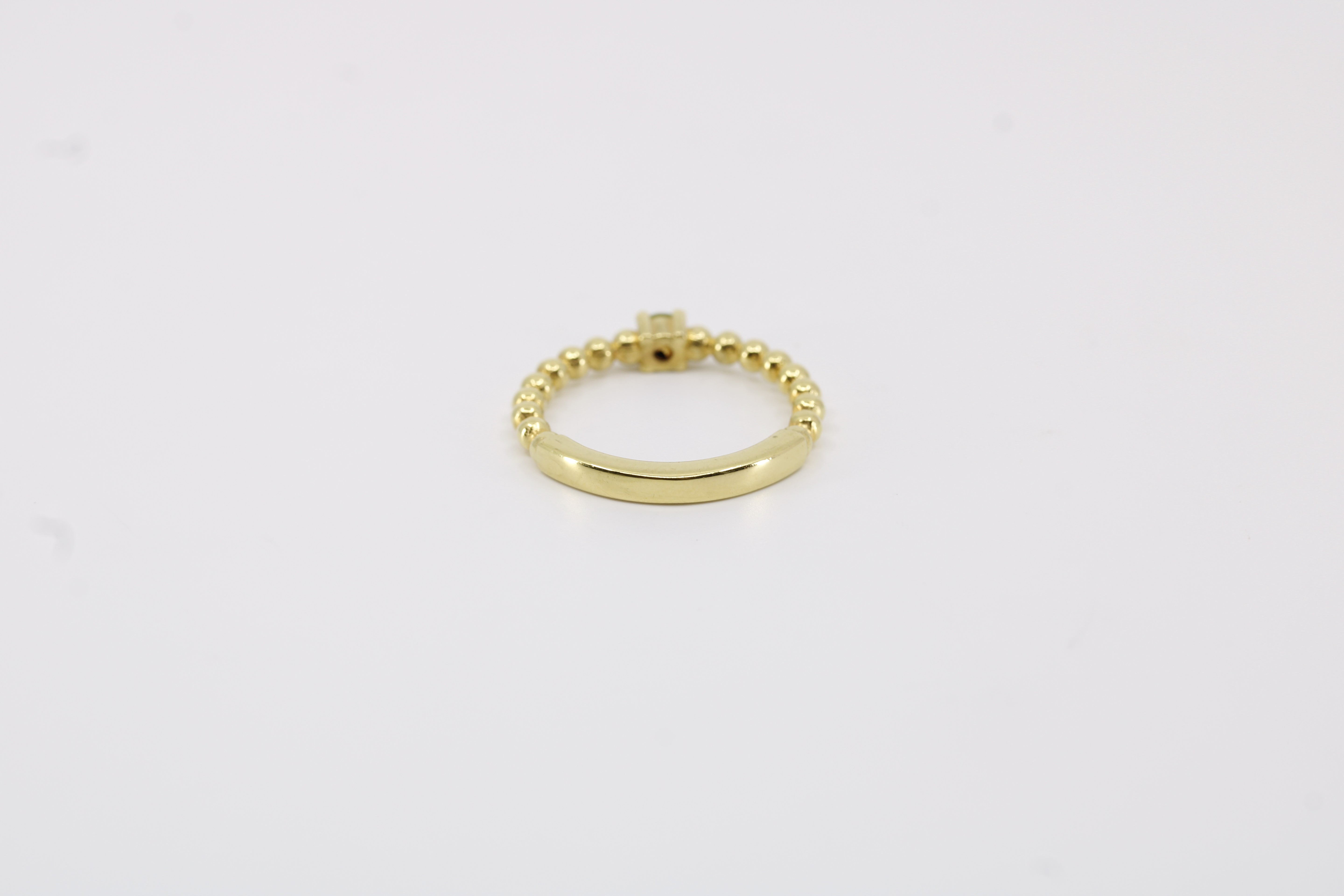 Linea Beaded Gemstone Band Ring with Peridot