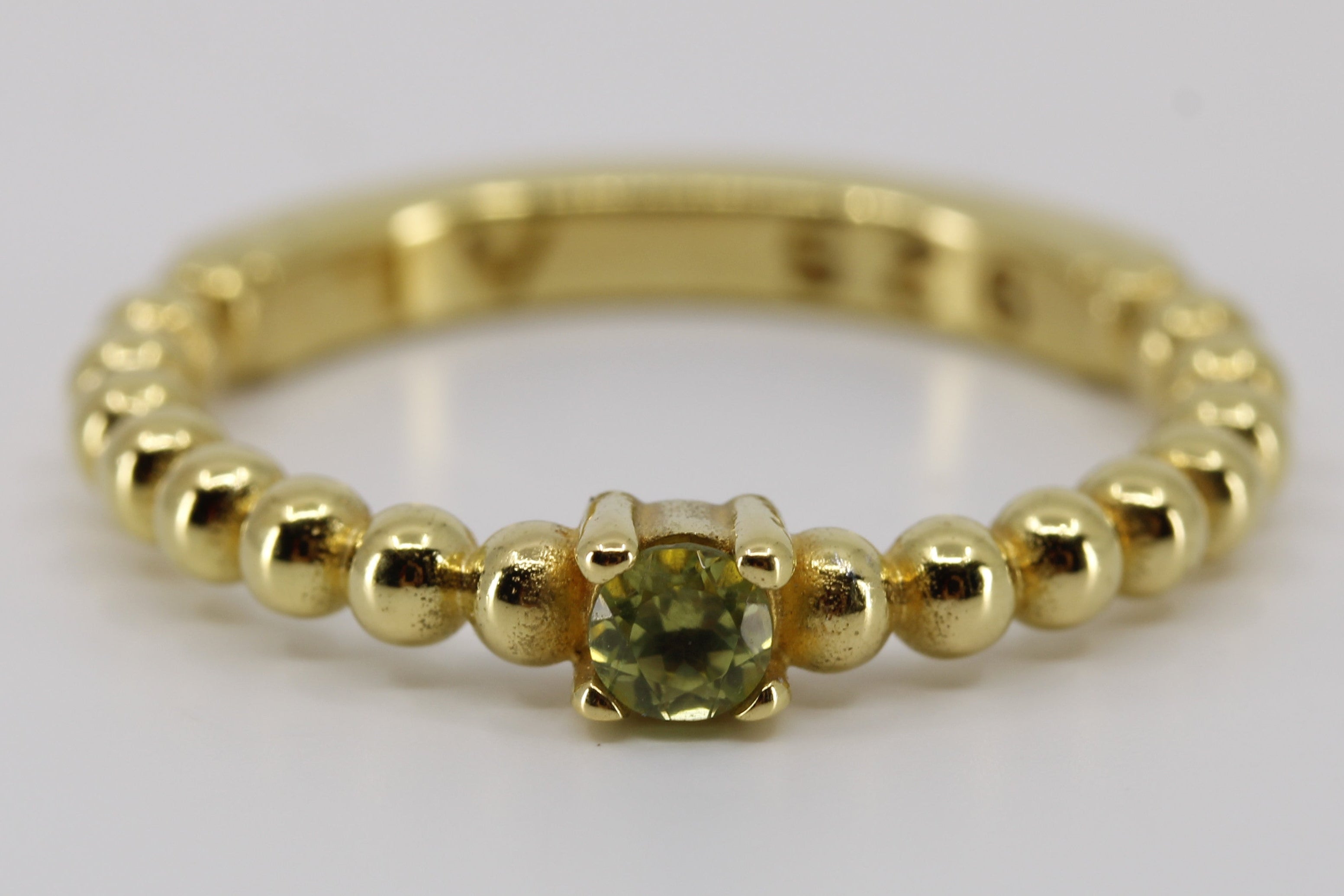 ASCENT Beaded Gemstone Band Ring with Peridot