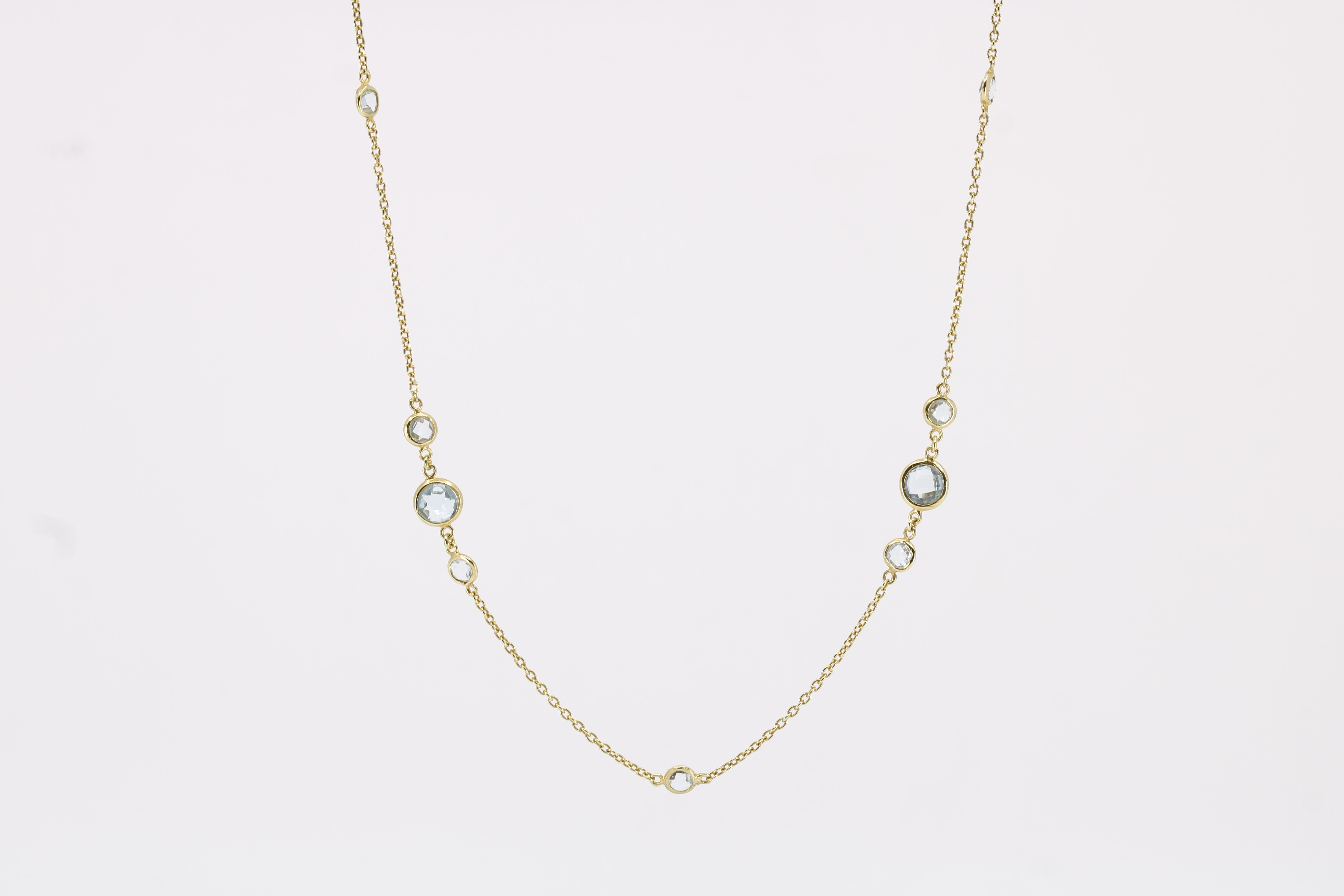 Luce Blue Topaz-Stone Long Station Necklace