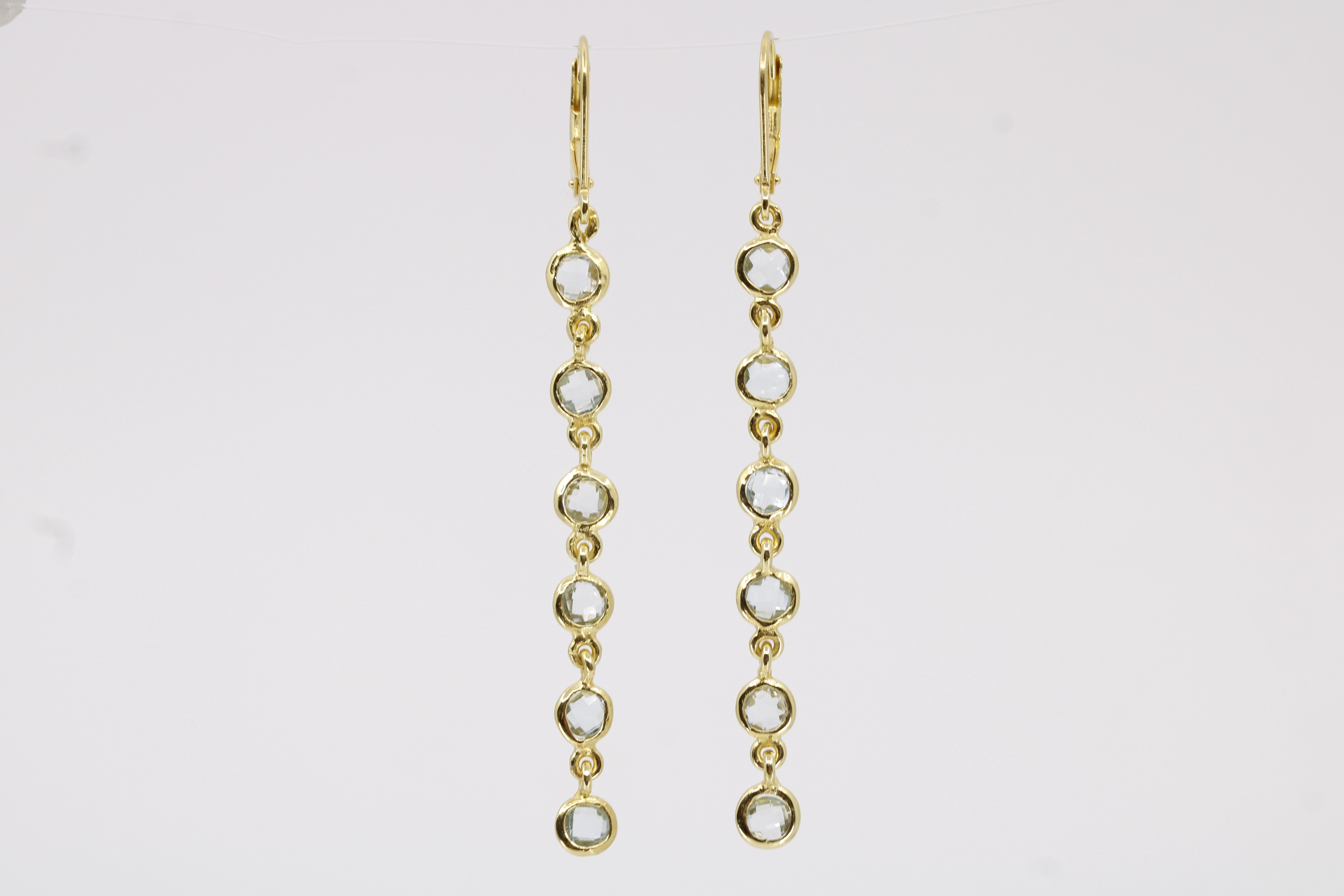 Luce 6 Stones Drop Earring with Blue Topaz