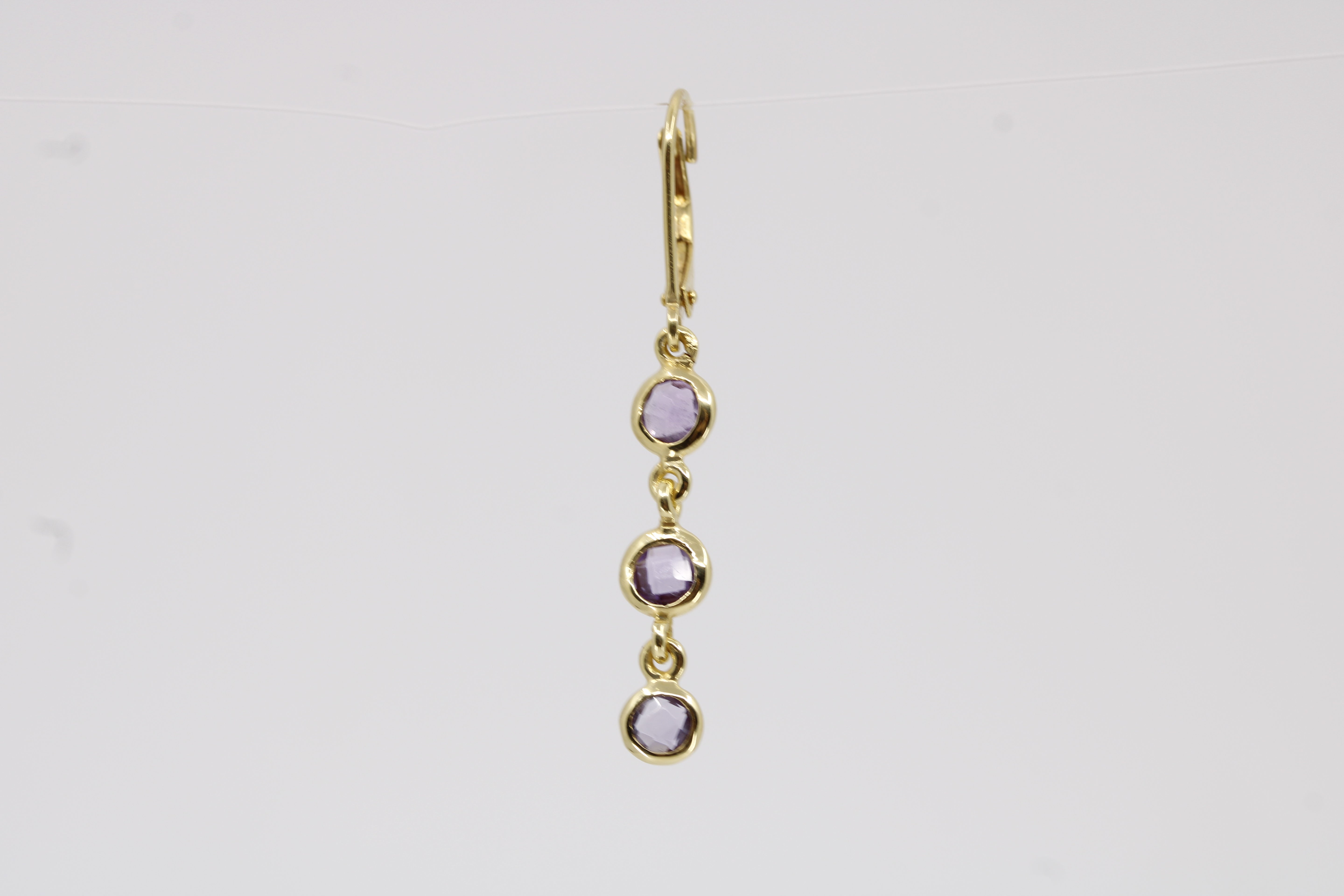 Luce 6 Stones Drop Earring with Amethyst