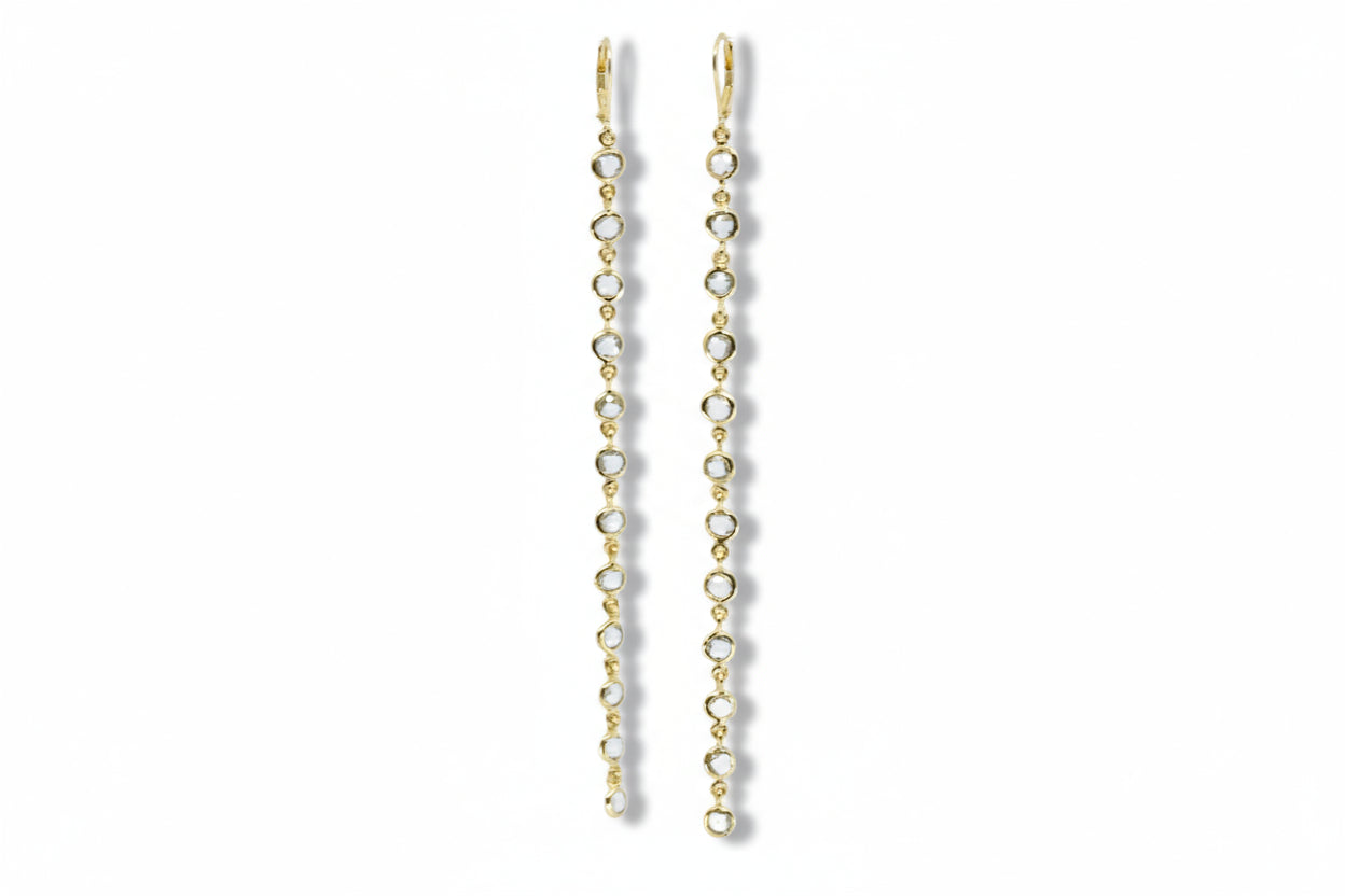 AURORA 12 Stones Drop Earring with Blue Topaz