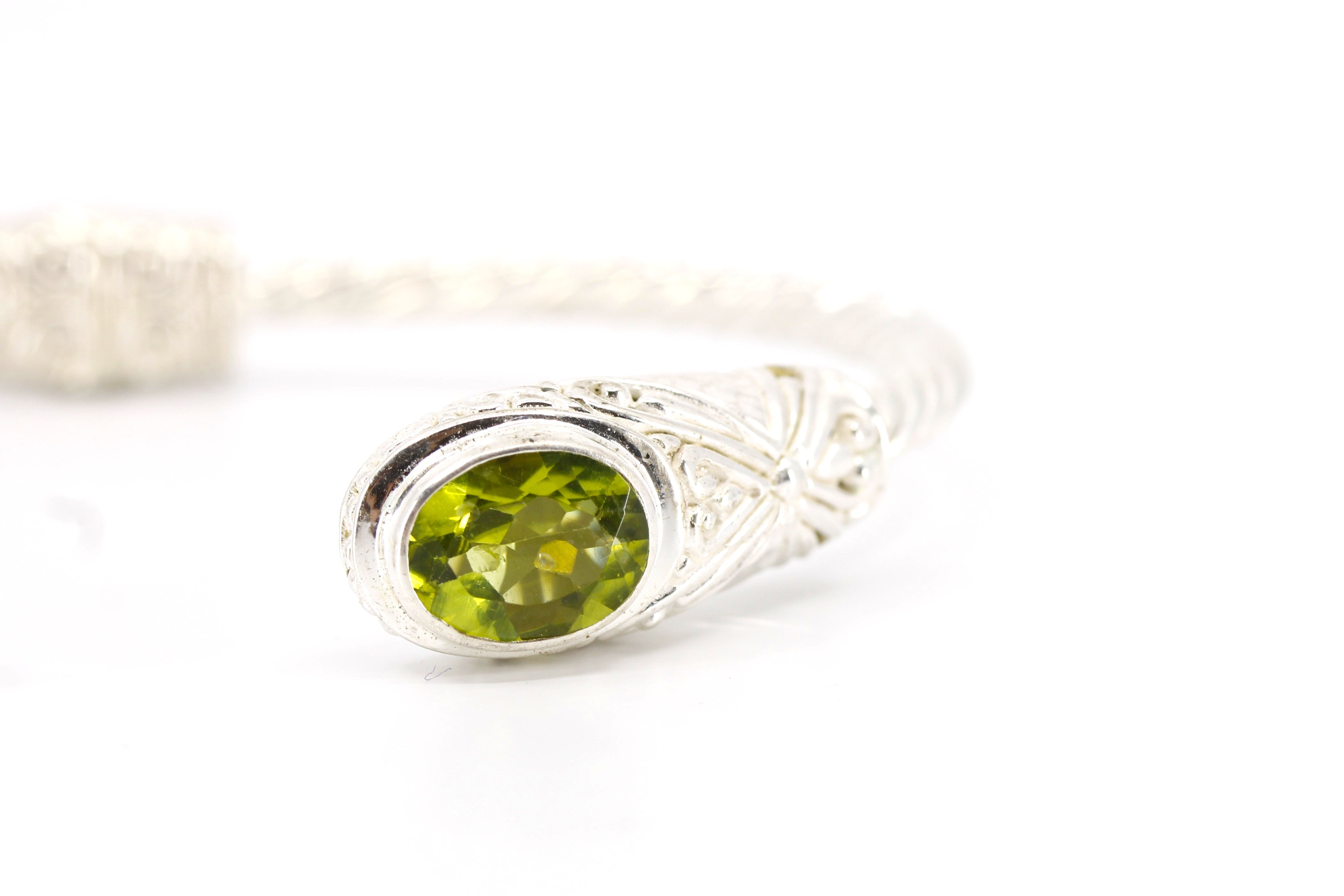ALBA Peridot Rope Cuff Bracelet