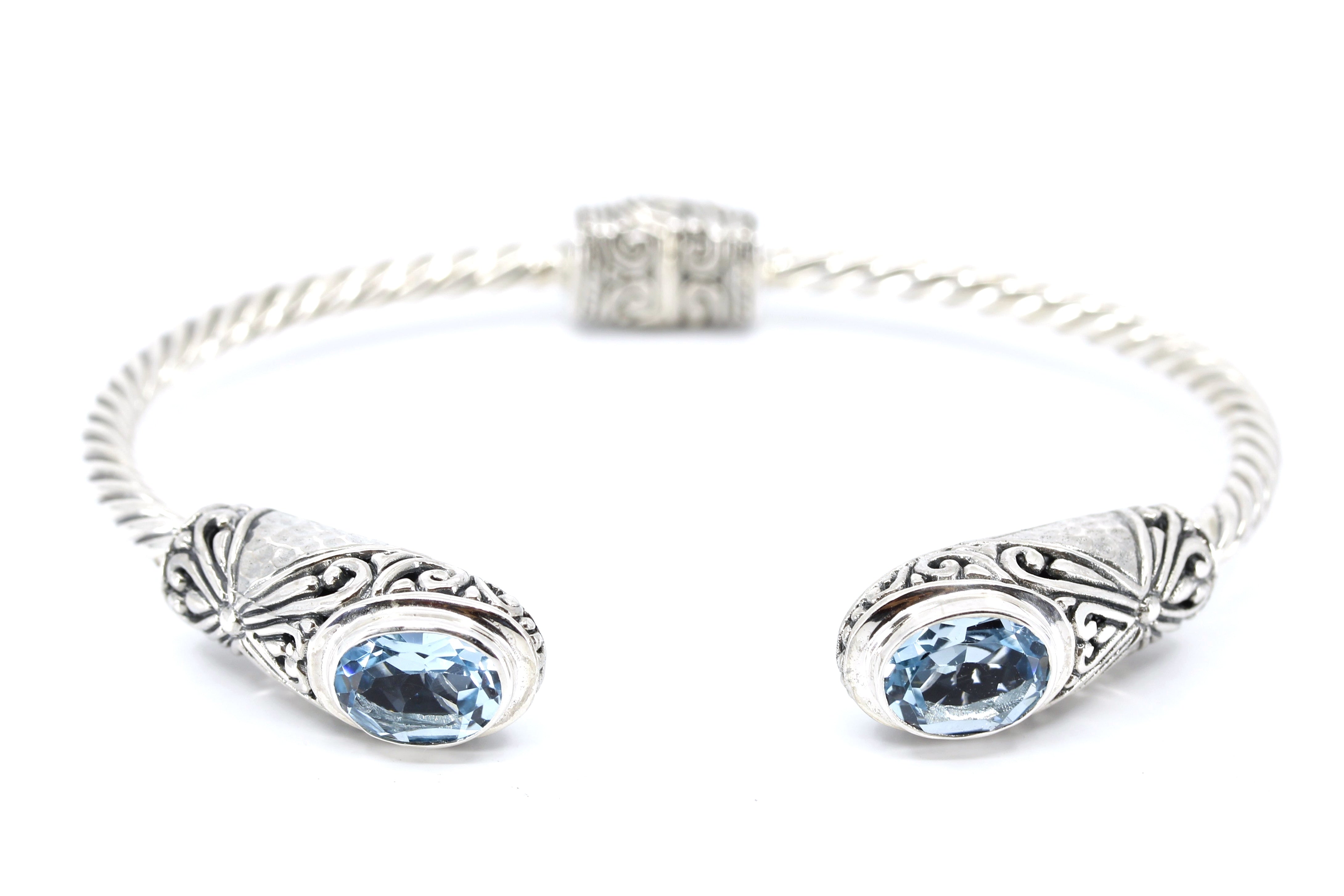 ALBA Blue Topaz Rope Cuff Bracelet