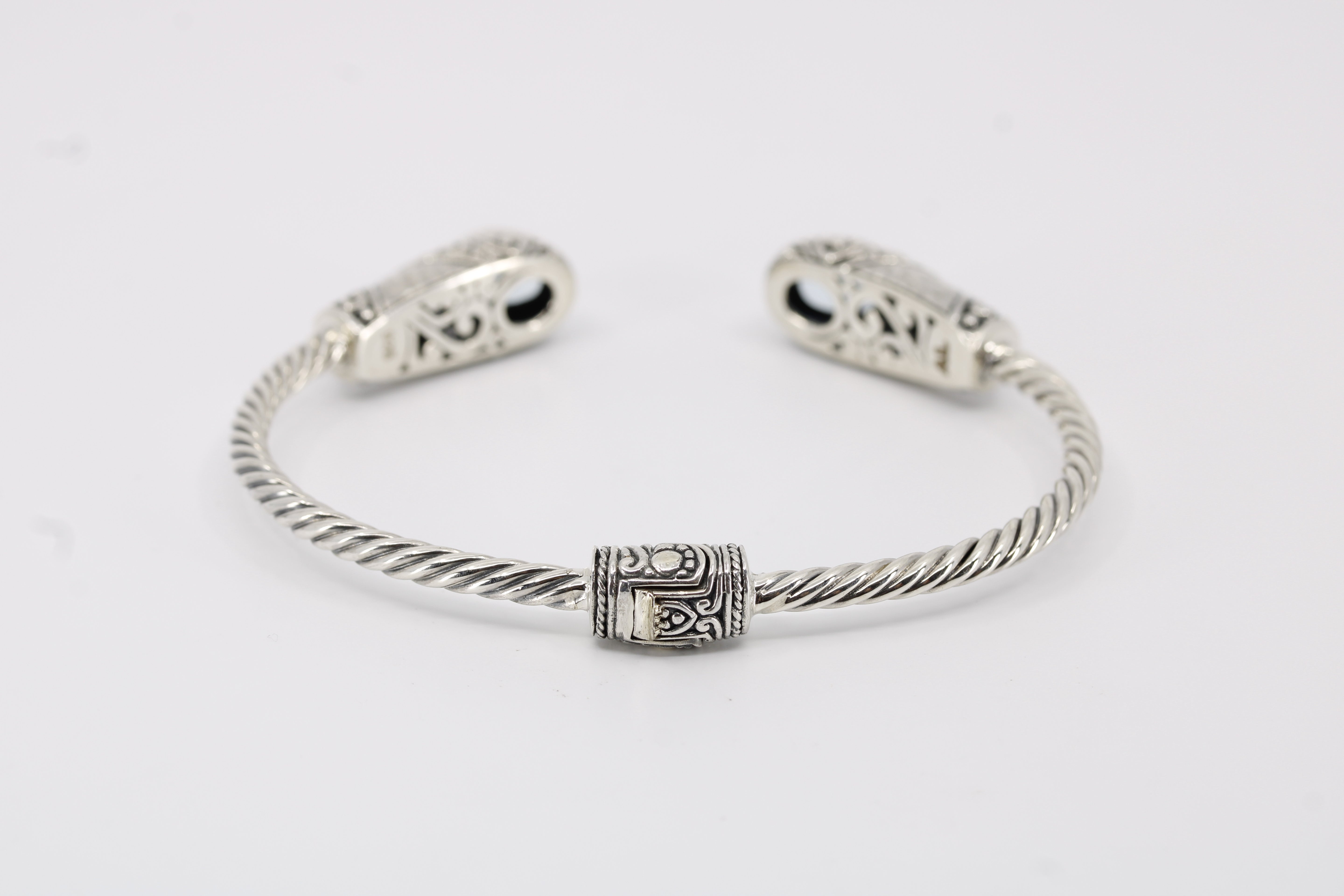 Casa Bali Blue Topaz Rope Cuff Bracelet
