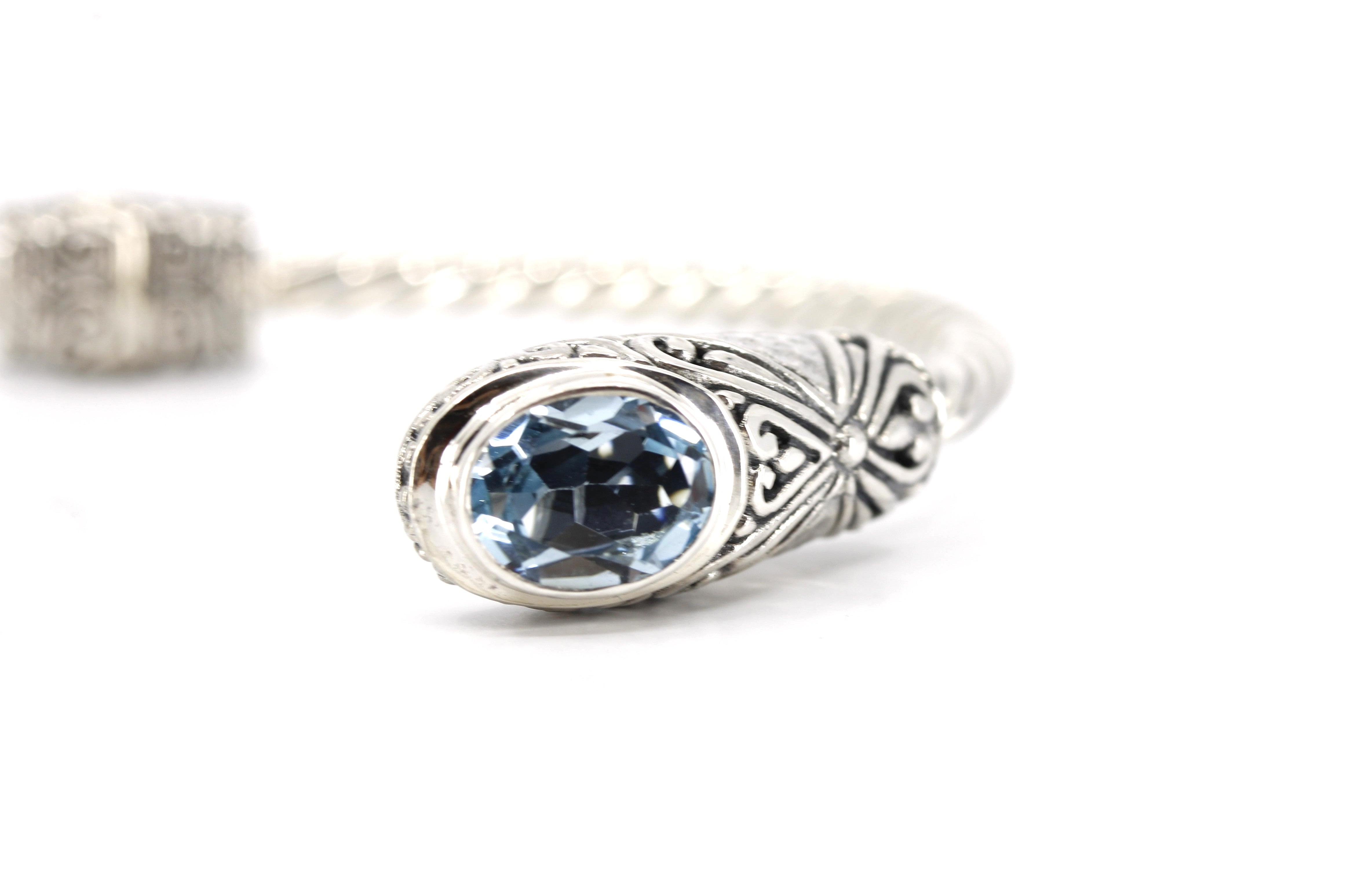 ALBA Blue Topaz Rope Cuff Bracelet