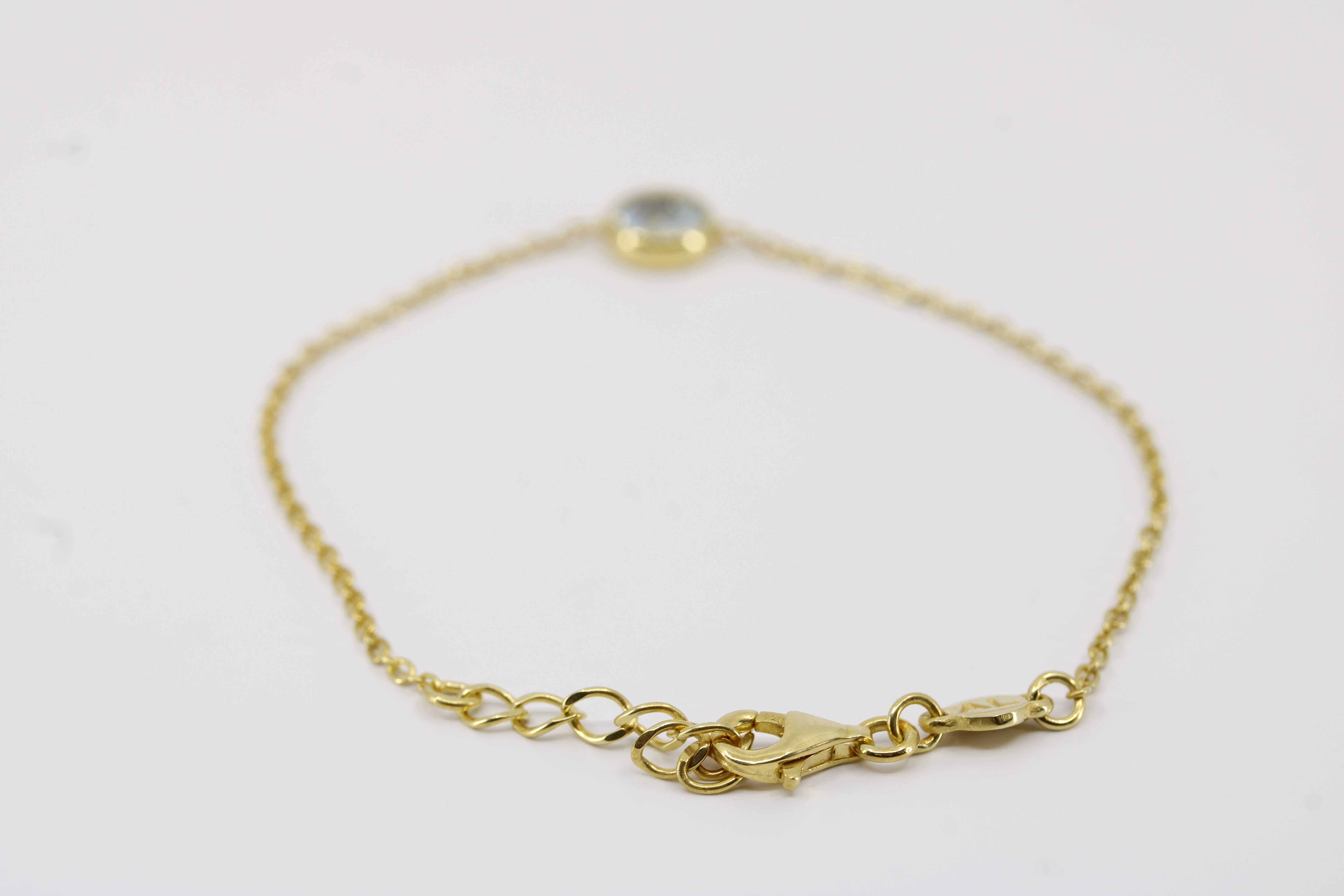 Luce 18K Gold Vermeil Solitaire Bezel Bracelet with Blue Topaz