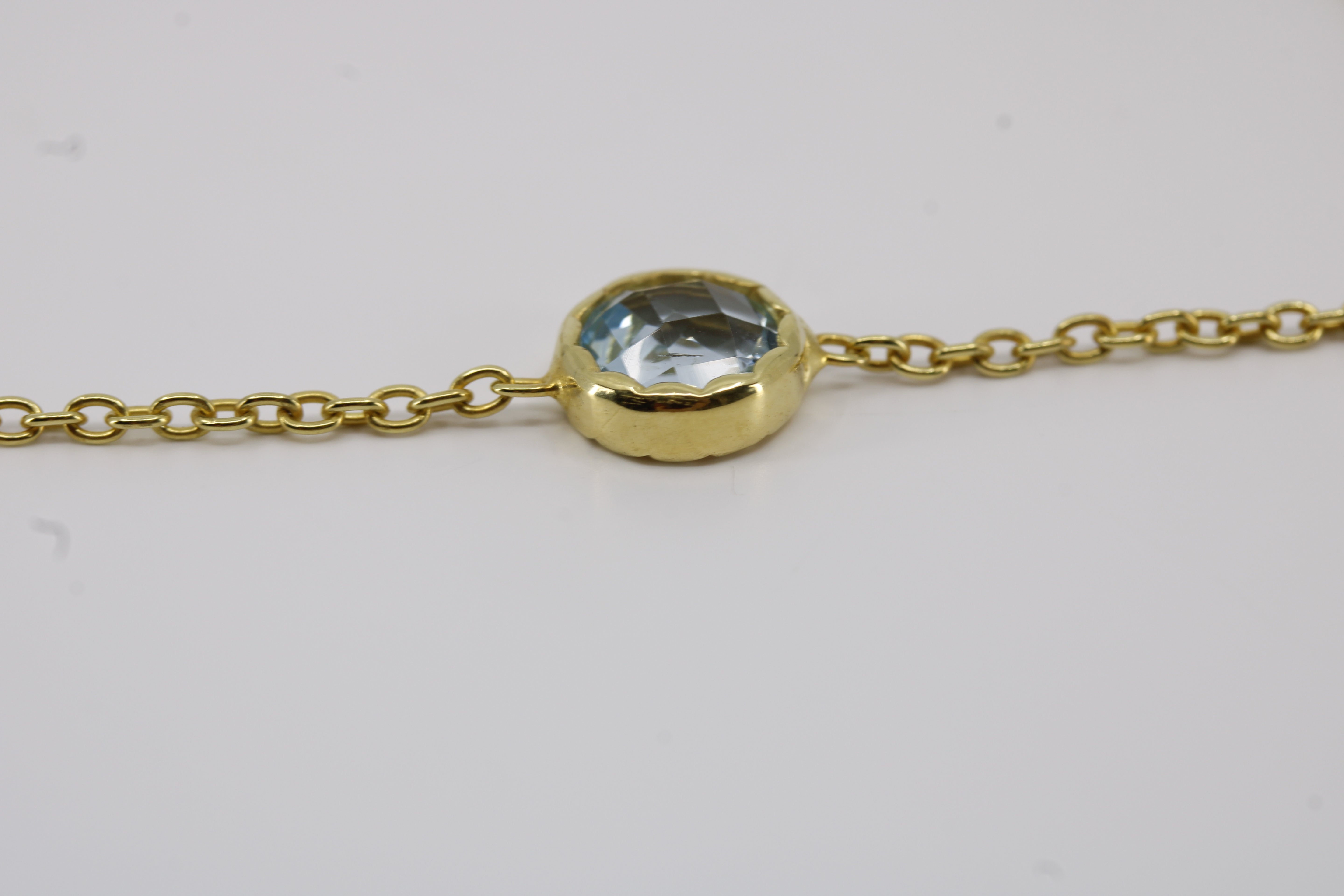 Luce 18K Gold Vermeil Solitaire Bezel Bracelet with Blue Topaz