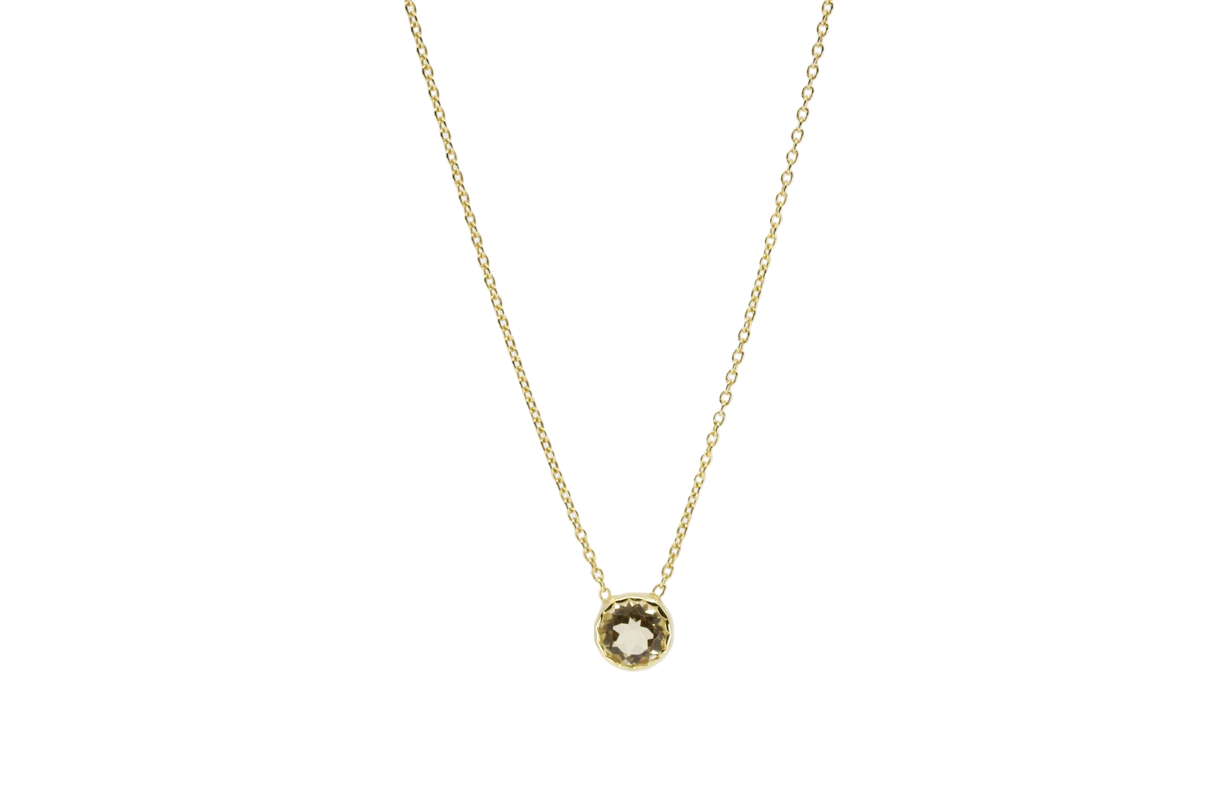 AURORA Bezel Pendant Necklace with Citrine