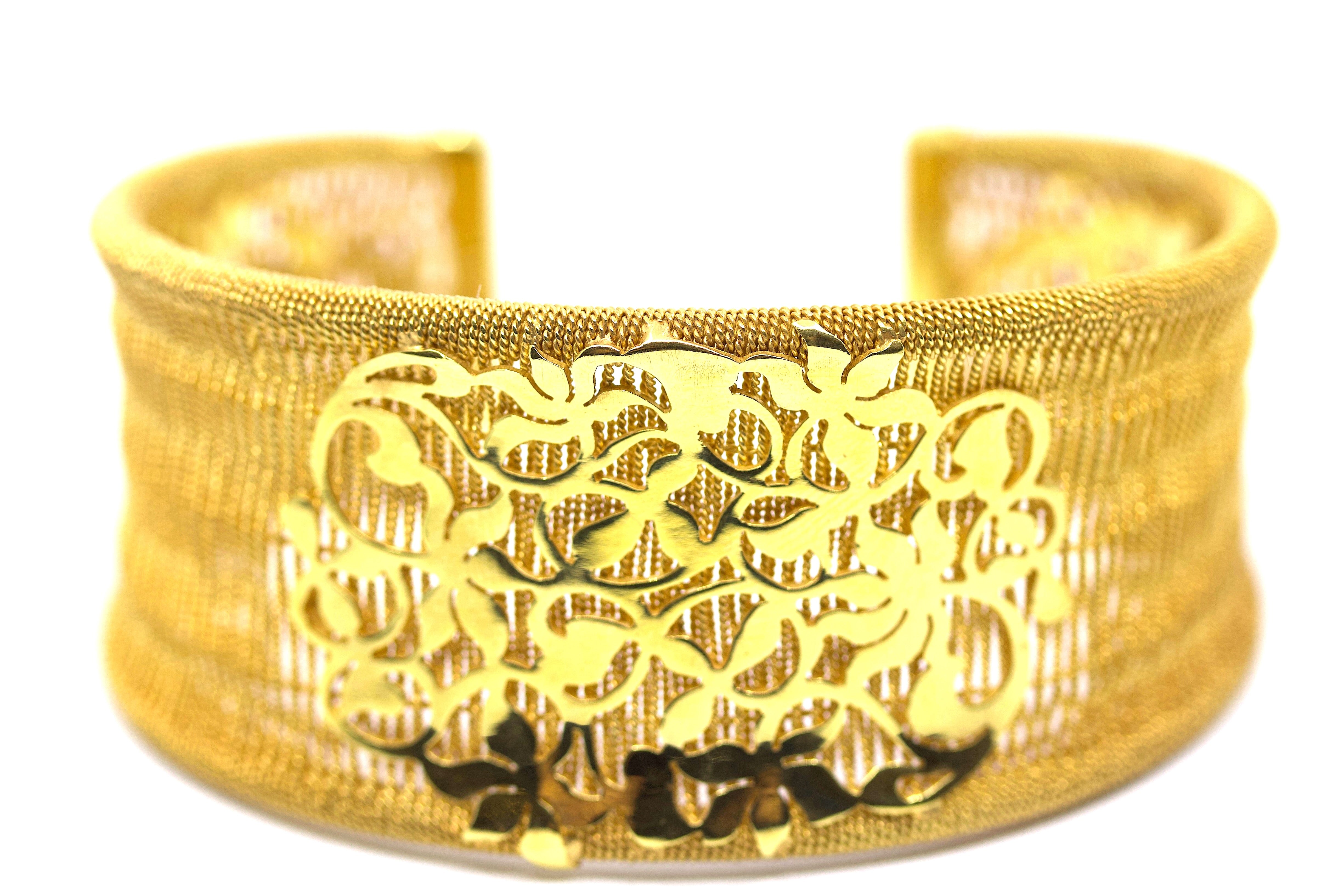 RICAMI 18K Gold Vermeil wide-cuff Bracelet