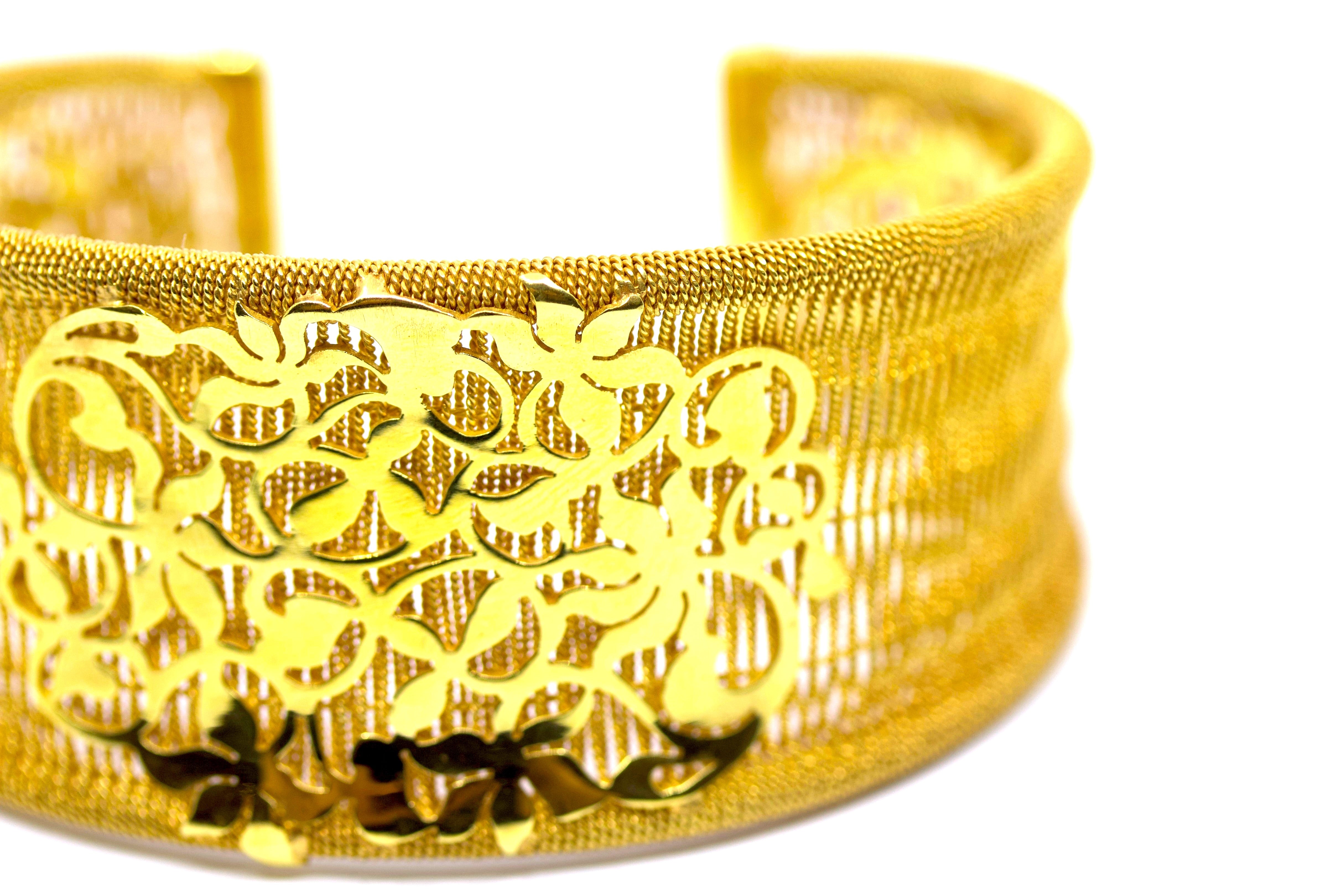 RICAMI 18K Gold Vermeil wide-cuff Bracelet