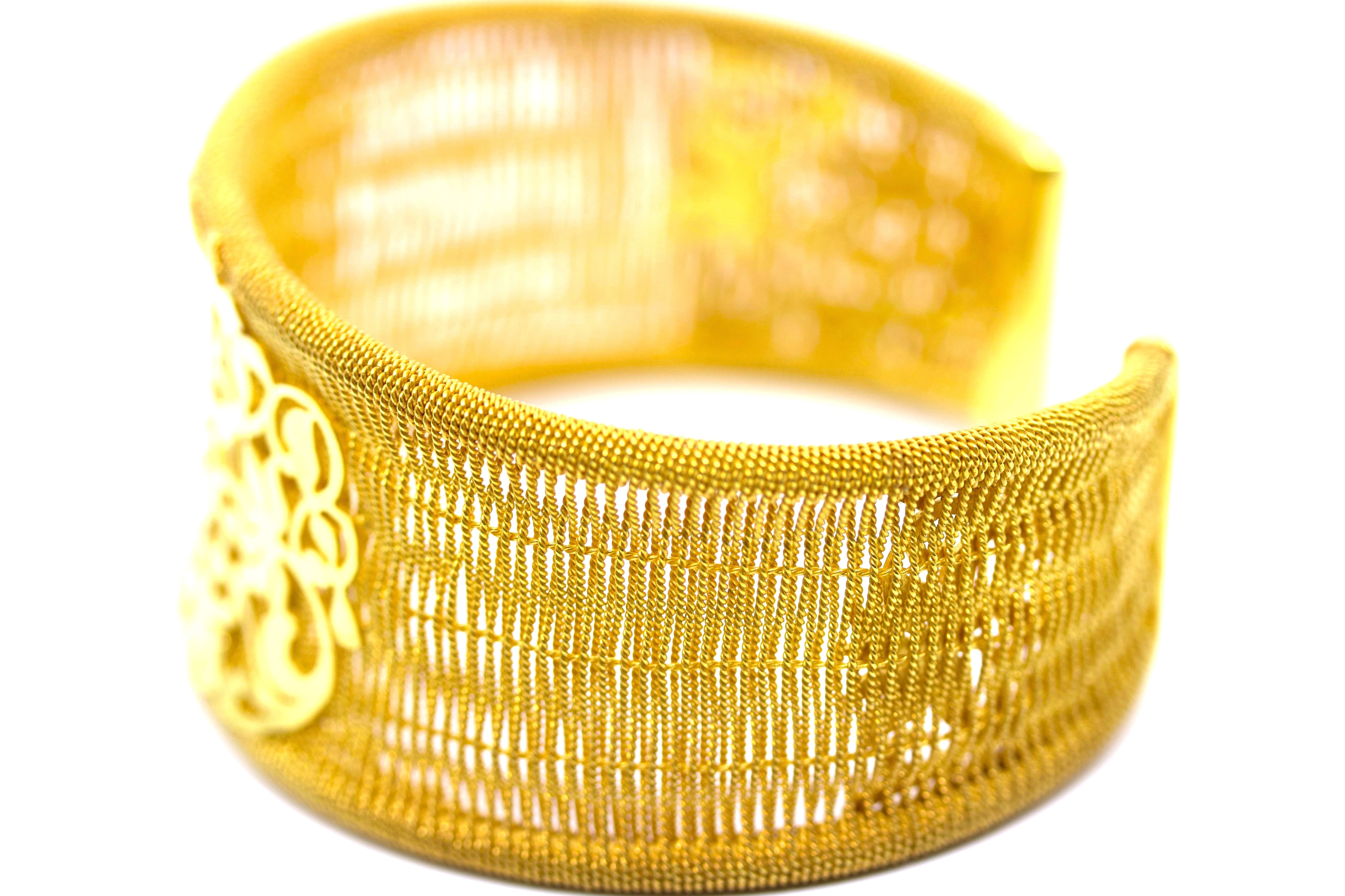 RICAMI 18K Gold Vermeil wide-cuff Bracelet