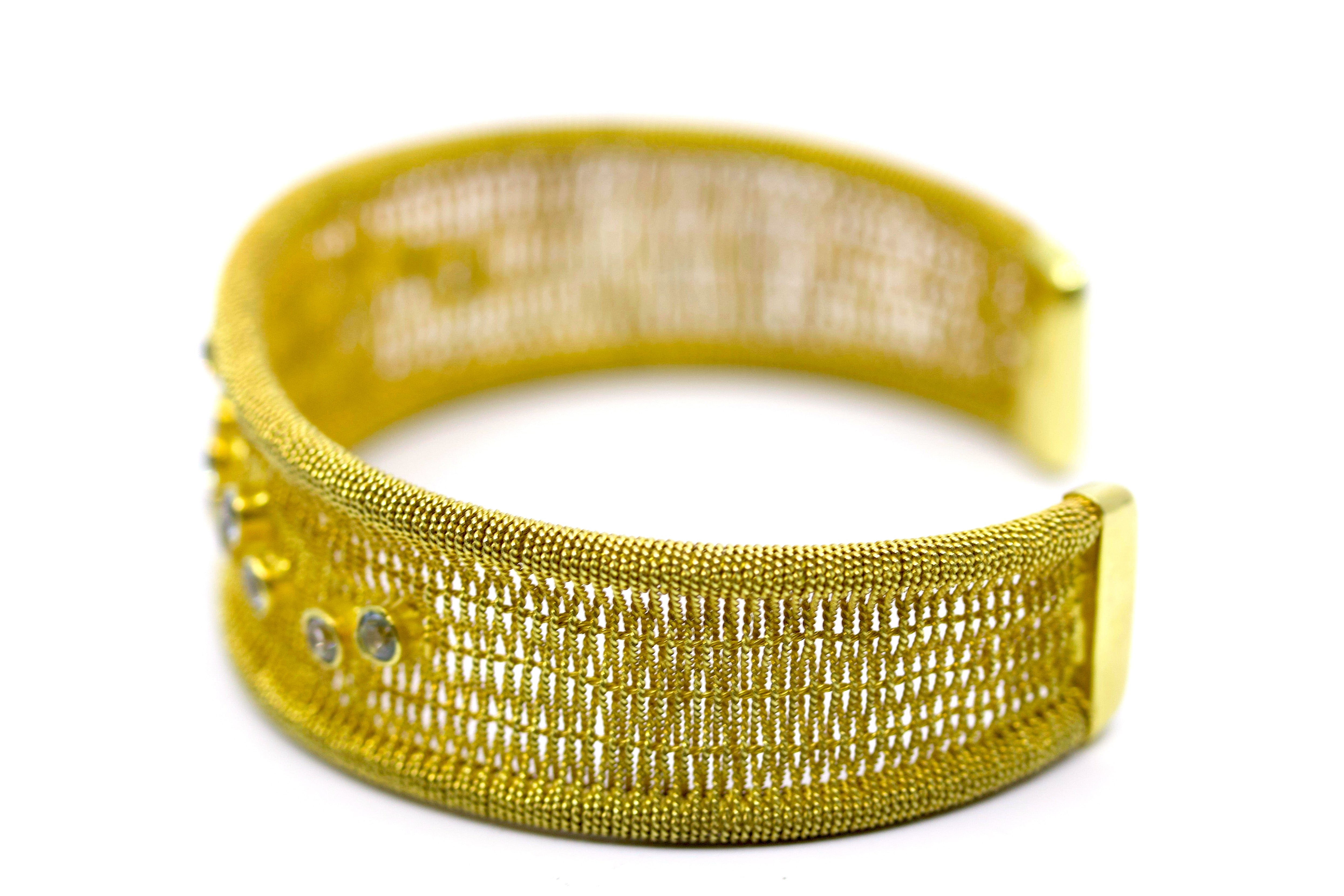 RICAMI 18K Gold Vermeil Blue Topaz Cuff Bracelet