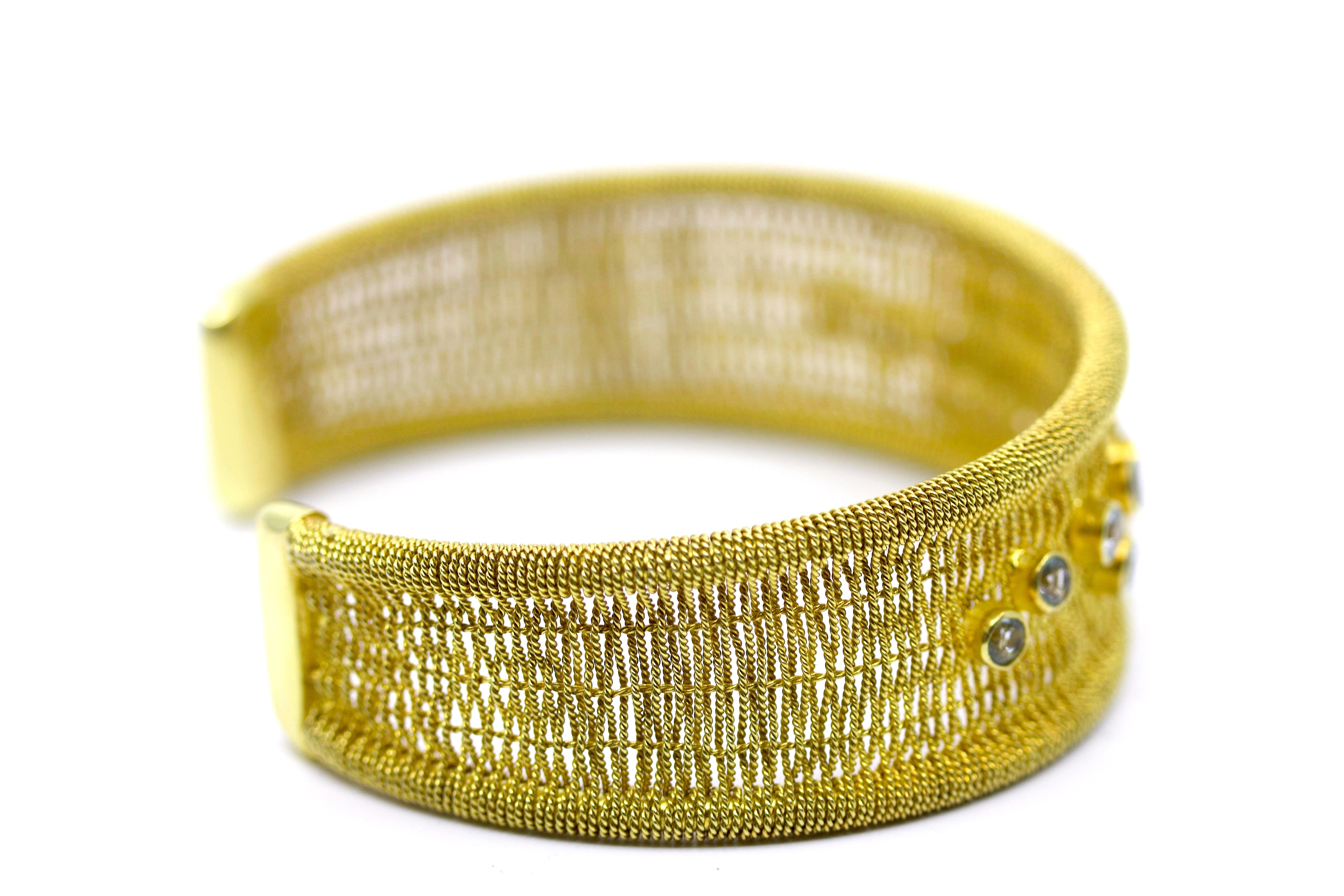 RICAMI 18K Gold Vermeil Blue Topaz Cuff Bracelet