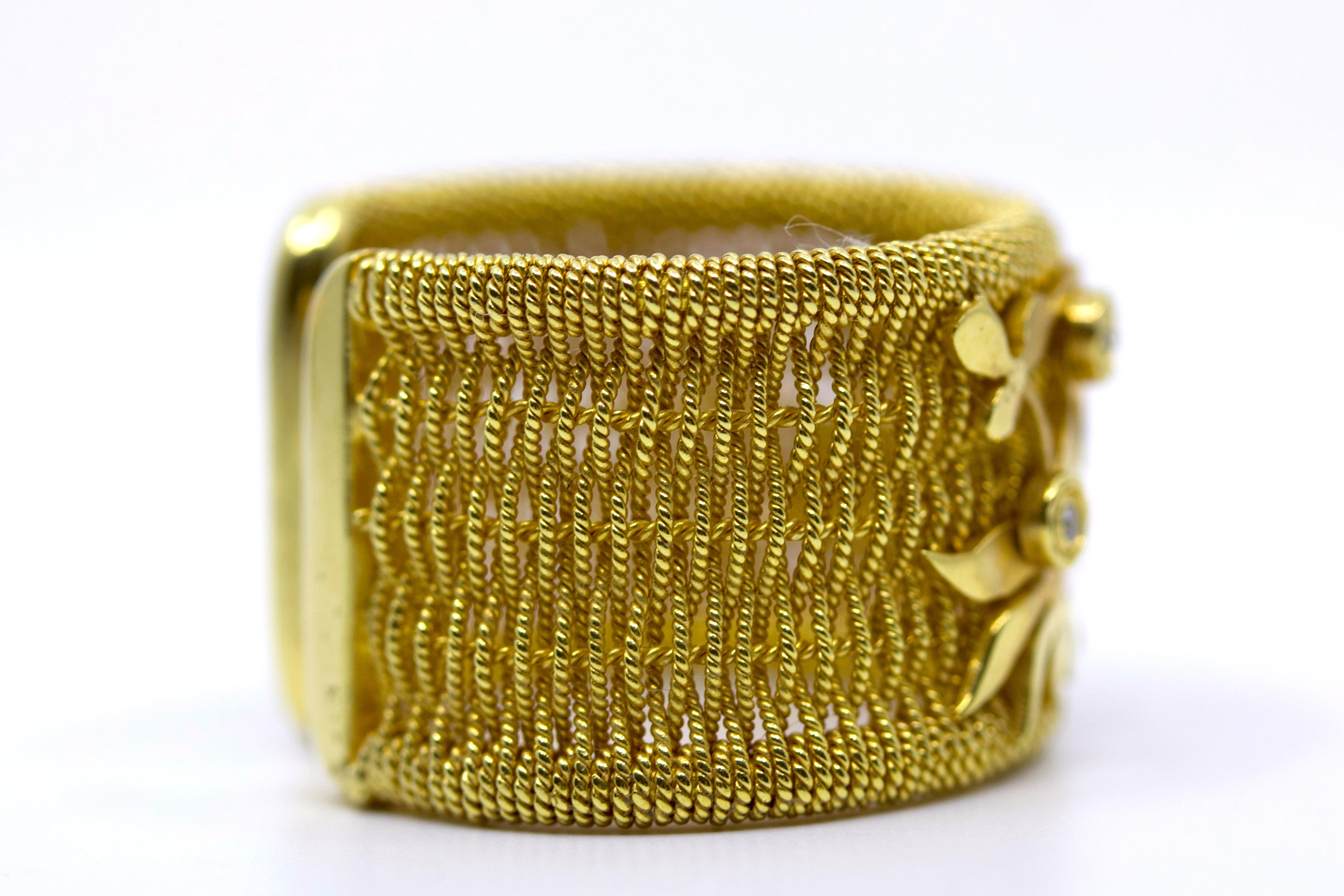 RICAMI 18K Gold Vermeil Ring with Gold and Diamonds