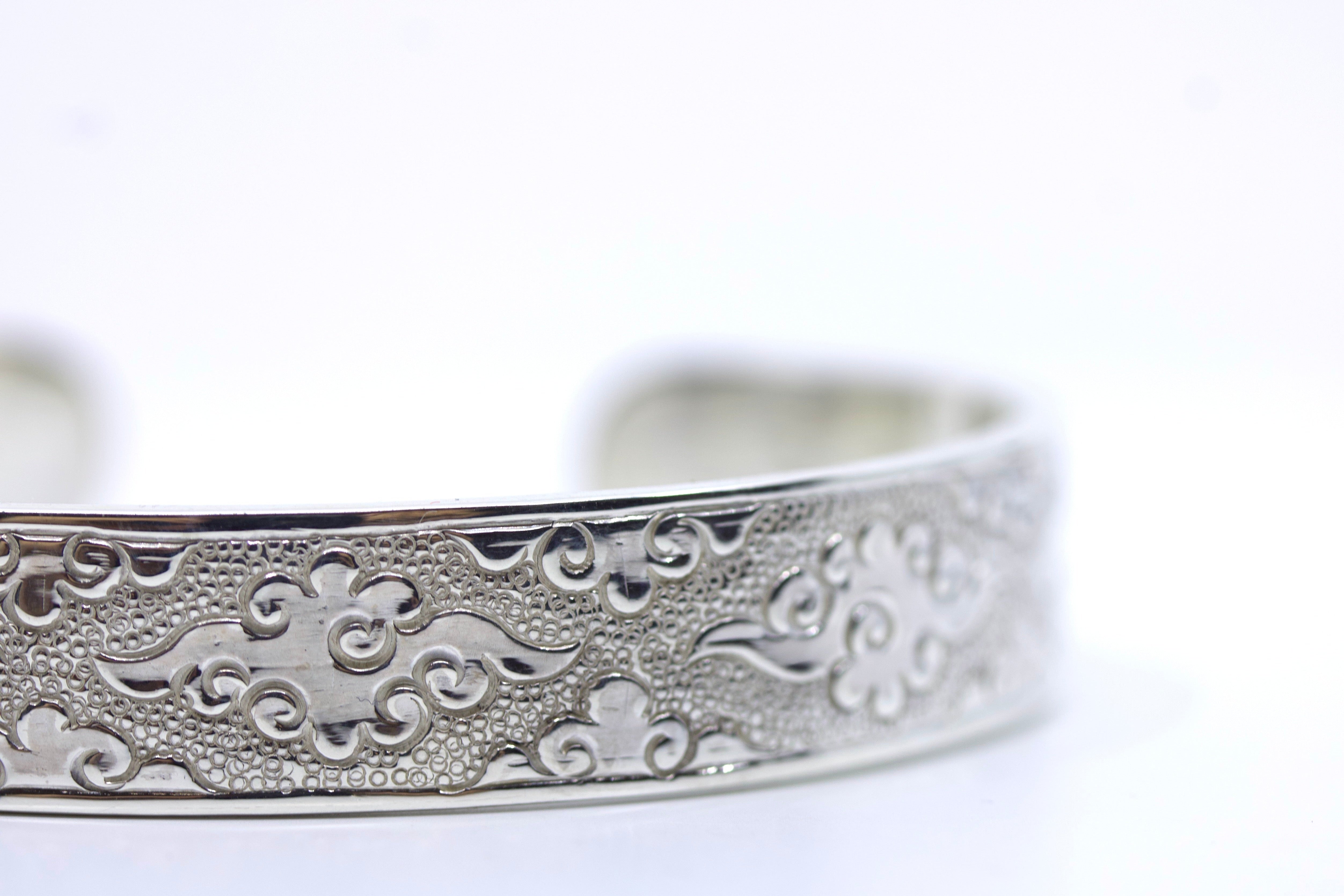 HIMALAYA Sterling Silver Large Cuff Bracelet