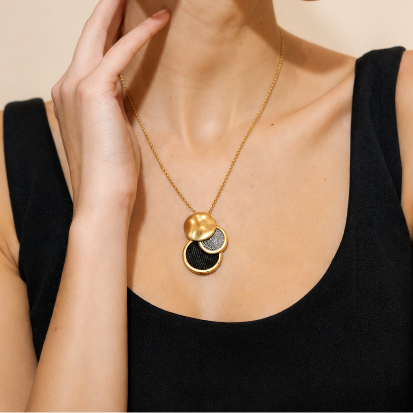 AIMA 18K Gold Vermeil Multi Disc Necklace