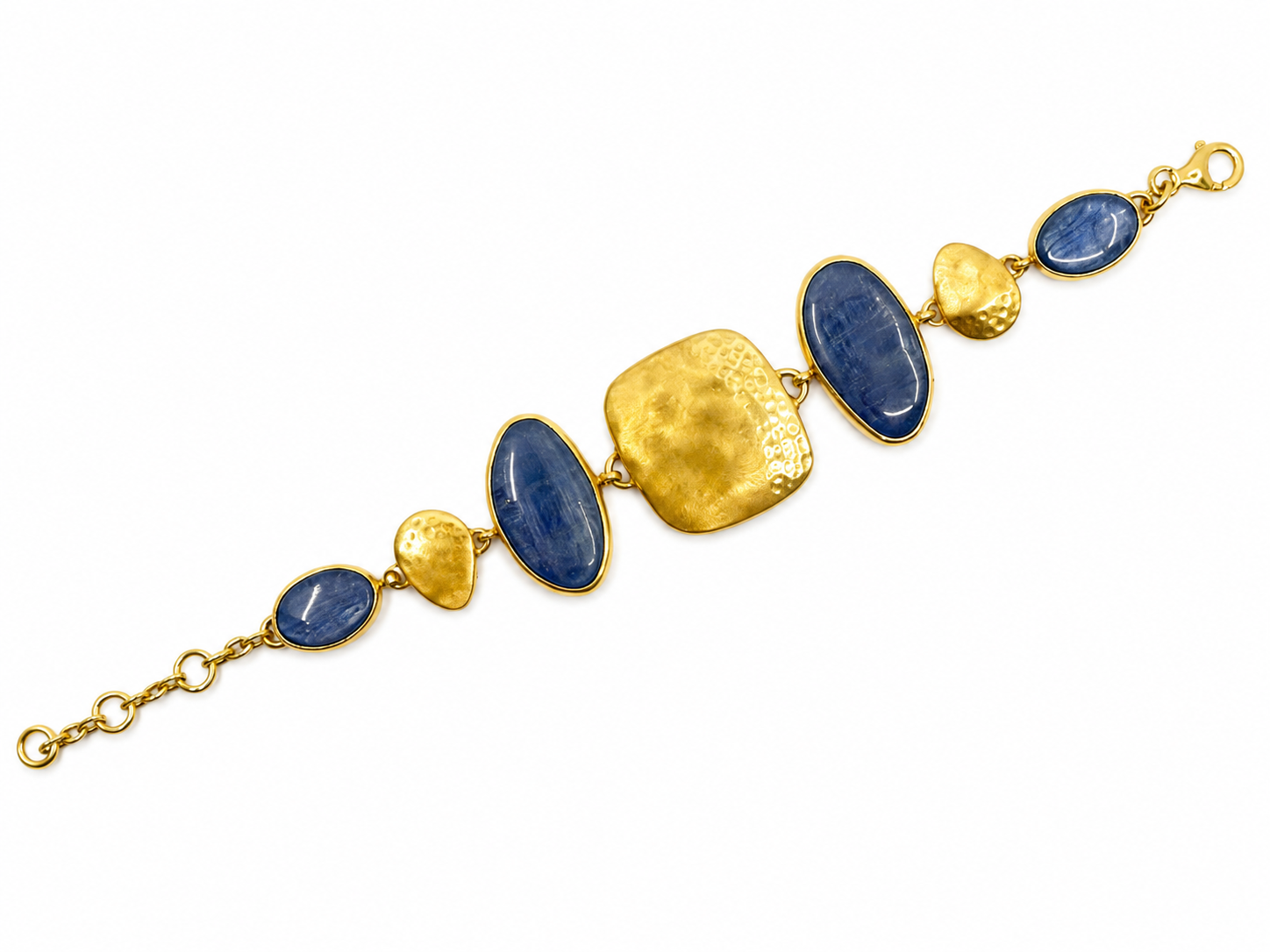 DUNE 18K Gold Vermeil Statement Link Bracelet with Kyanite
