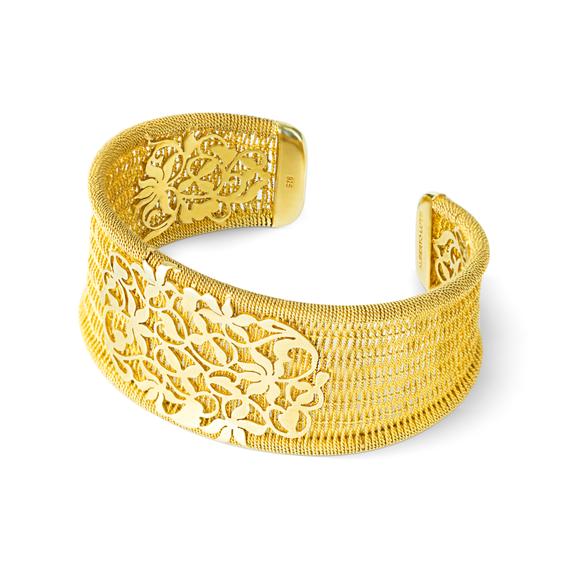 RICAMI 18K Gold Vermeil wide-cuff Bracelet