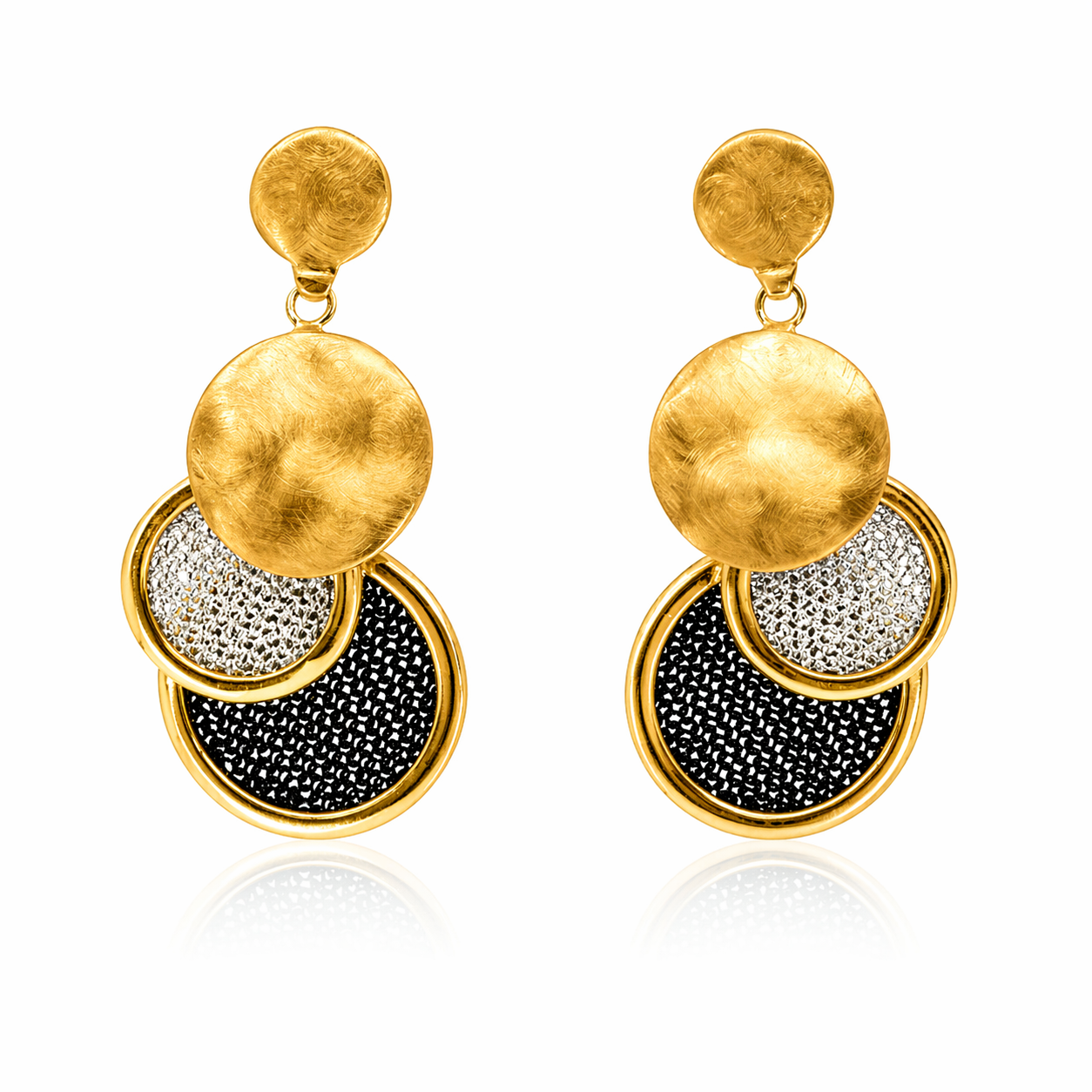 AIMA 18K Gold Vermeil Multi Disc Earring